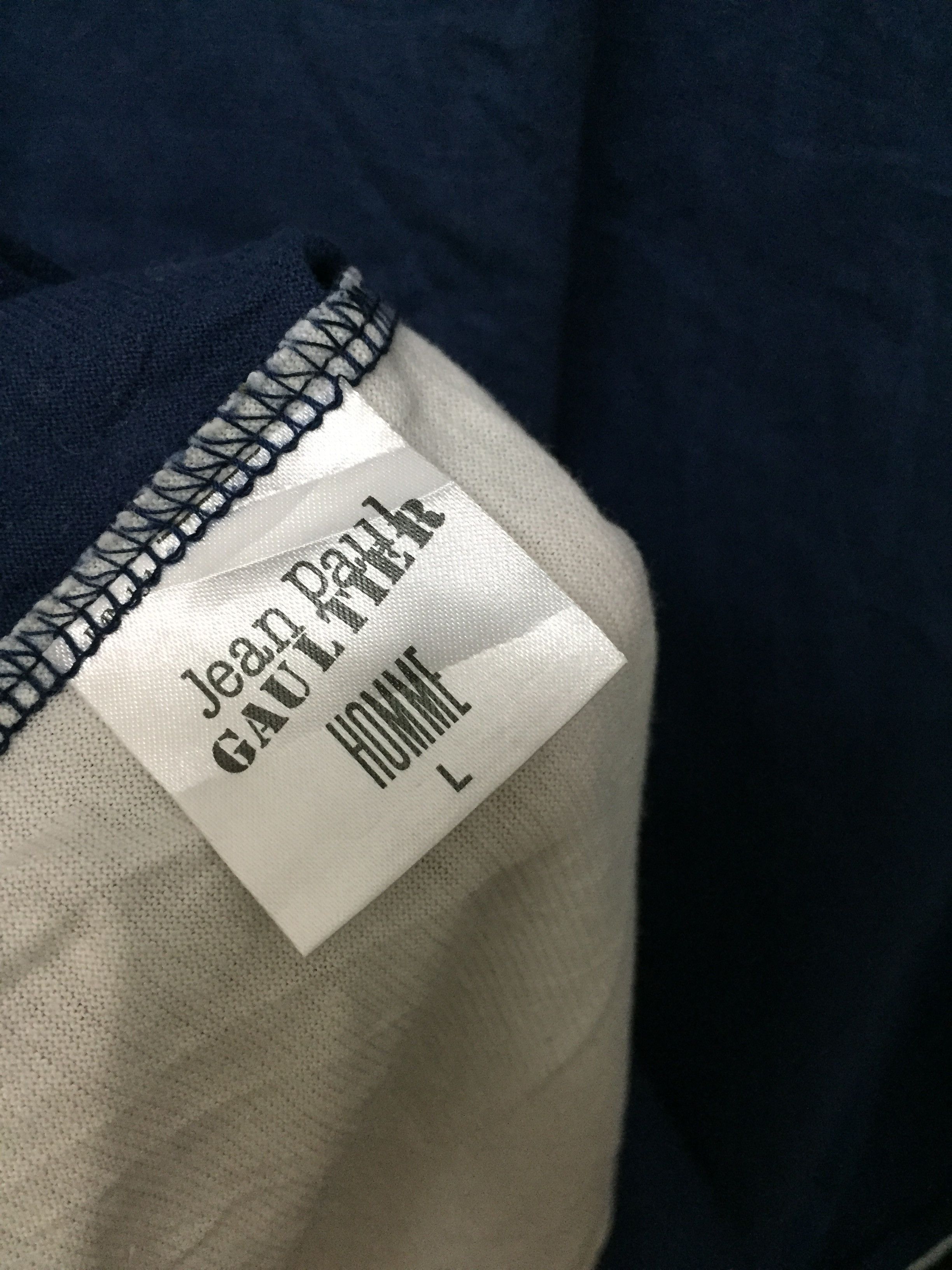 Jean Paul Gaultier Vtg 90'S GAULTIER Trompe l'œeil Denim stripe printing tee Size US M / EU 48-50 / 2 - 10 Thumbnail