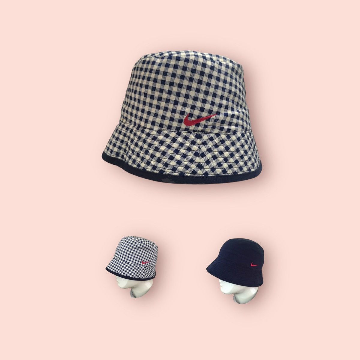 Edition Japan × Nike × Vintage RARE VINTAGE EMBROIDERED SWOOSH REVERSIBLE BUCKET HAT Size ONE SIZE - 1 Thumbnail