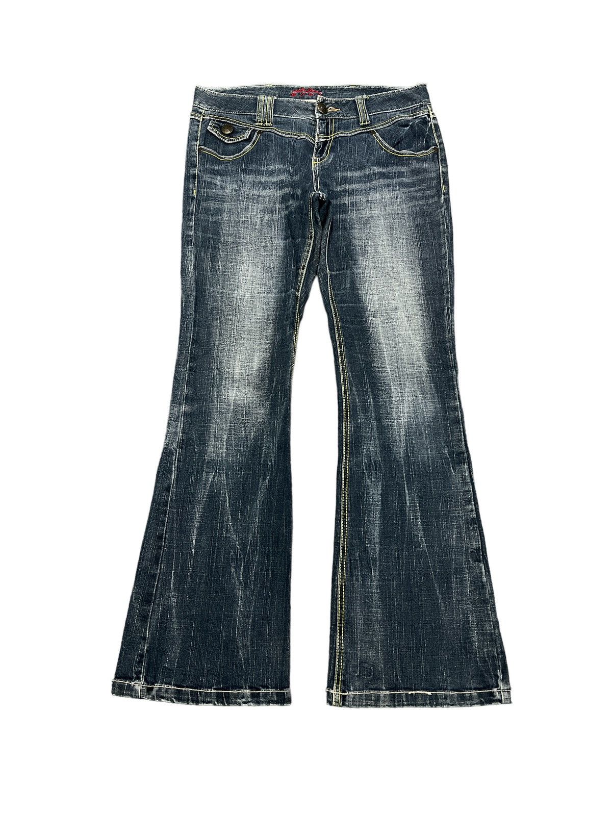 Japanese Brand × Vintage FLARED💥UNKNOWN DISTRESSED DENIM PANT Size US 32 / EU 48 - 1 Thumbnail