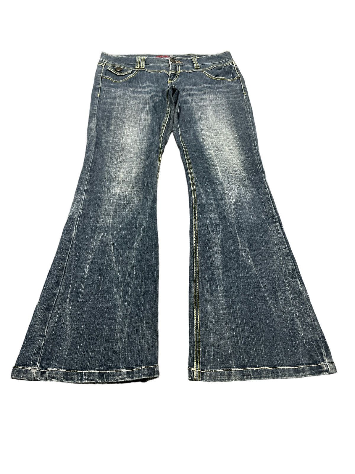 Japanese Brand × Vintage FLARED💥UNKNOWN DISTRESSED DENIM PANT Size US 32 / EU 48 - 5 Thumbnail
