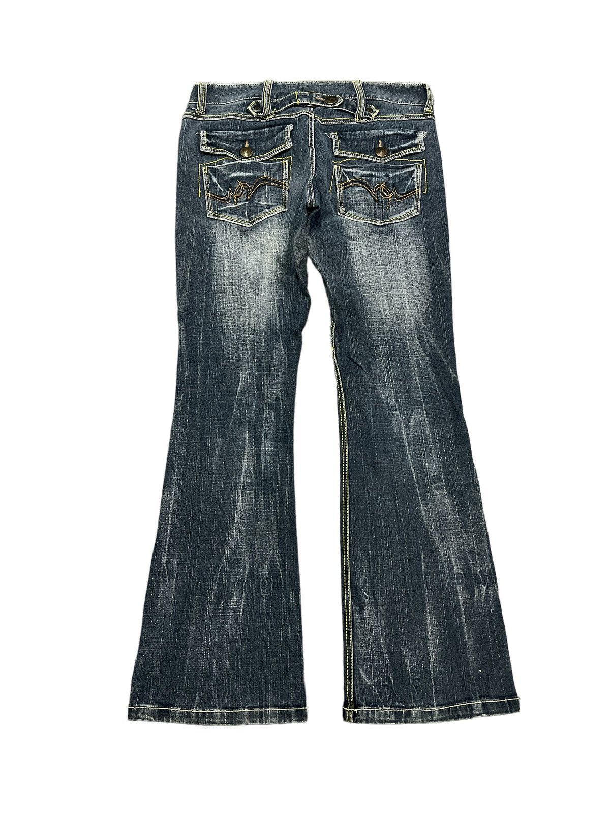 Japanese Brand × Vintage FLARED💥UNKNOWN DISTRESSED DENIM PANT Size US 32 / EU 48 - 6 Thumbnail