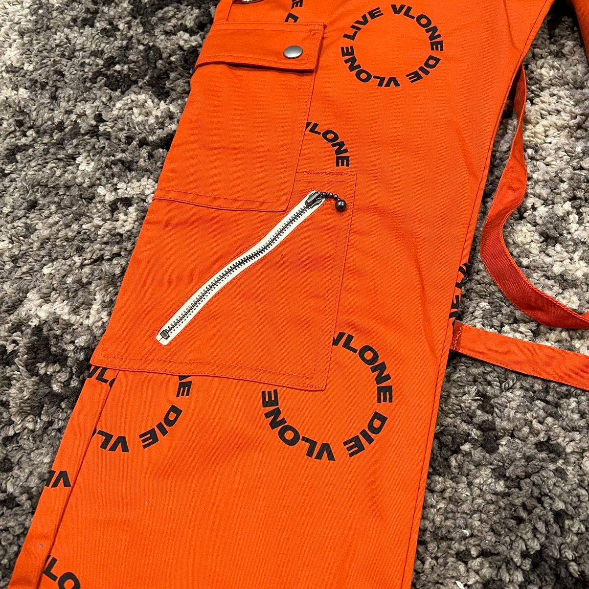 Vlone Vlone Orange With Black Logo Bondage Pants XL Size US 36 / EU 52 - 3 Thumbnail