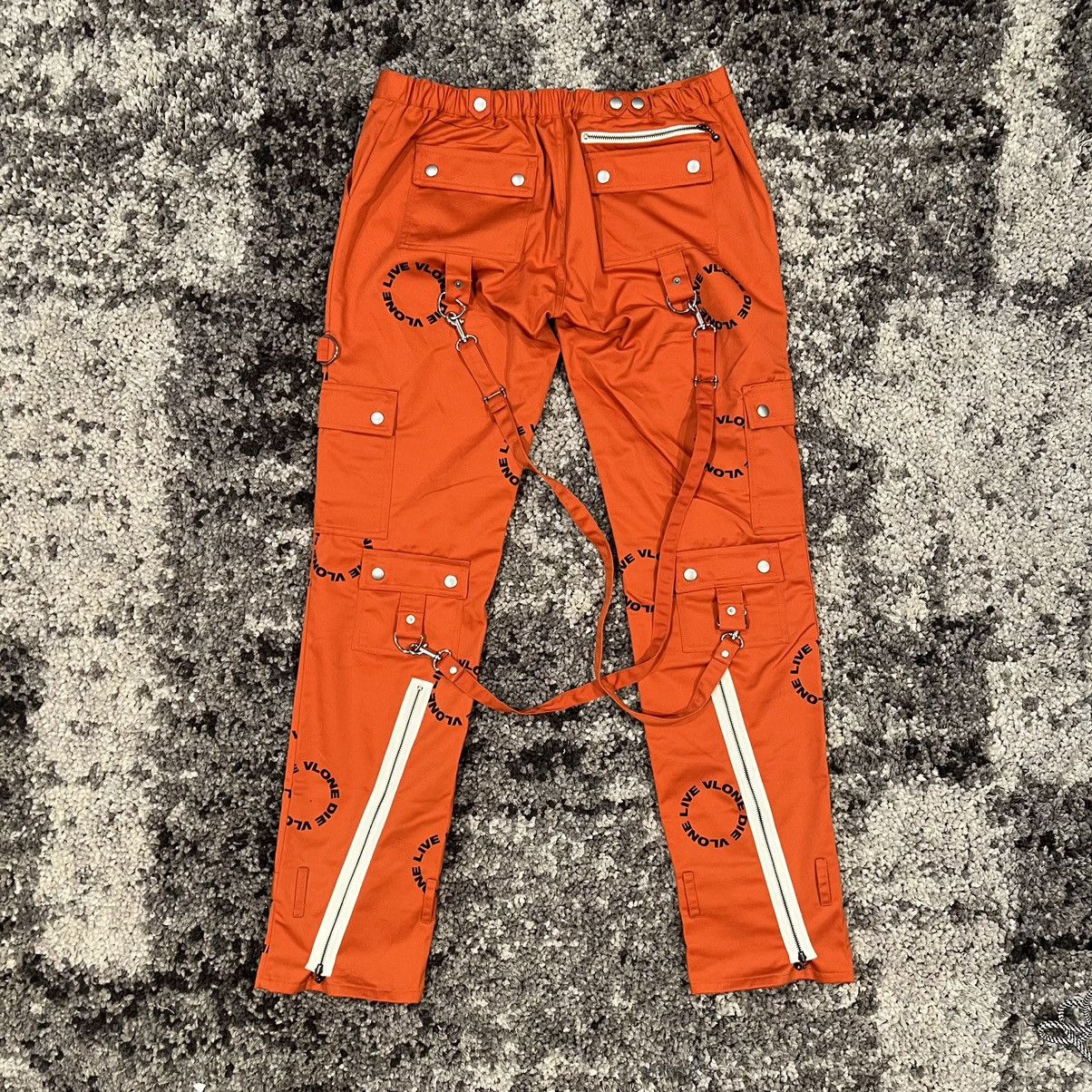 Vlone Vlone Orange With Black Logo Bondage Pants XL Size US 36 / EU 52 - 2 Preview