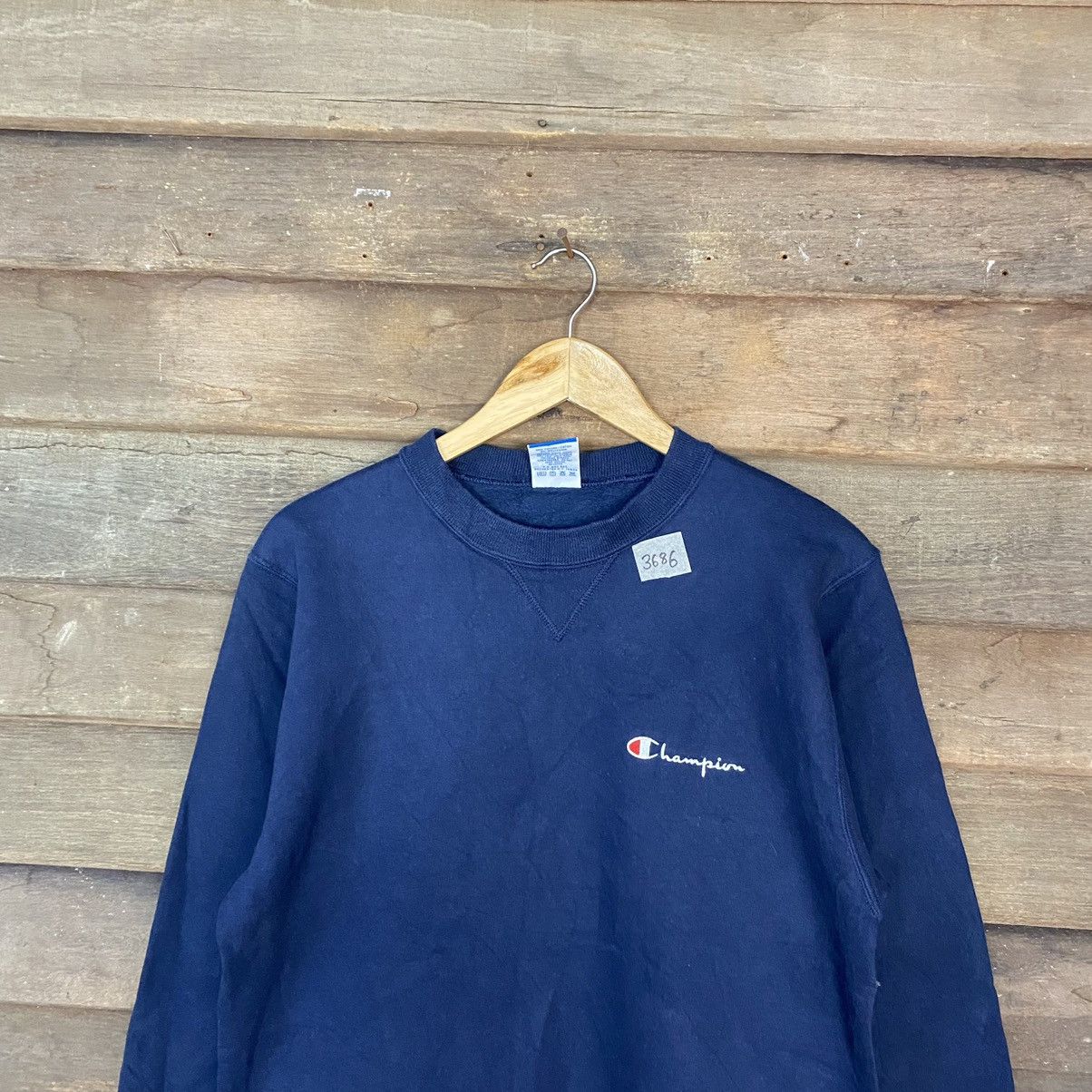 Champion Champion faded Blue Small Logo Sweatshirt vintage #3685 Size US S / EU 44-46 / 1 - 2 Thumbnail