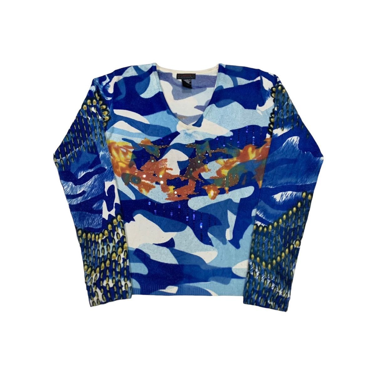 image of Vintage Custo Barcelona Knitwear Multicolor, Women's (Size Medium)