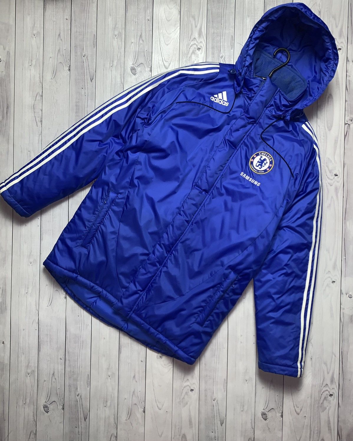 Vintage Chelsea soccer warm jacket parka Adidas size S