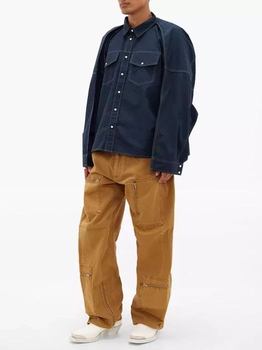 Y/Project Penguin-Sleeve Denim Shirt Unisex Size US S / EU 44-46 / 1 - 1 Thumbnail