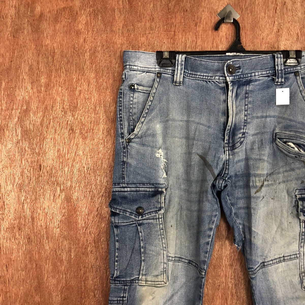 Japanese Brand DLL Tora Blue Multipocket Denim Jeans Pants #2121 Size US 35 - 6 Thumbnail