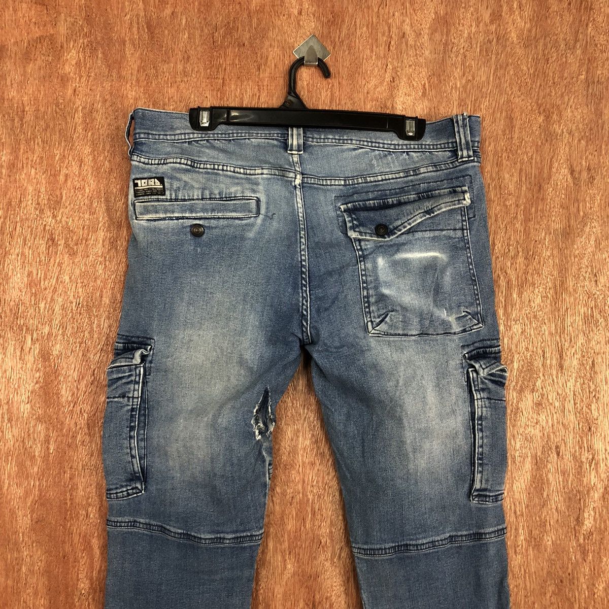 Japanese Brand DLL Tora Blue Multipocket Denim Jeans Pants #2121 Size US 35 - 12 Thumbnail