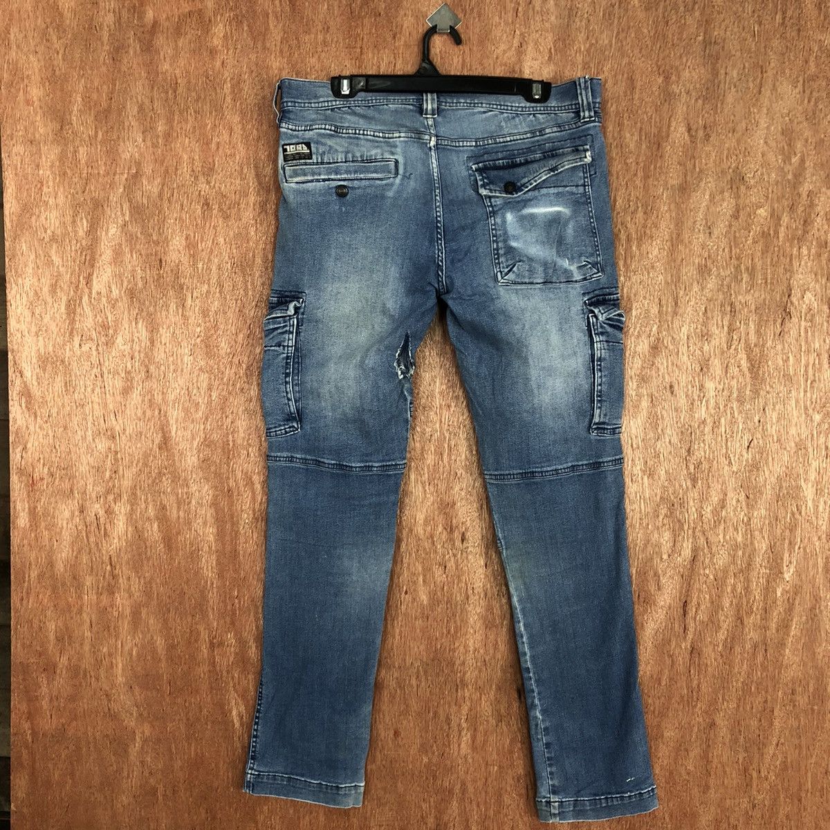 Japanese Brand DLL Tora Blue Multipocket Denim Jeans Pants #2121 Size US 35 - 11 Thumbnail