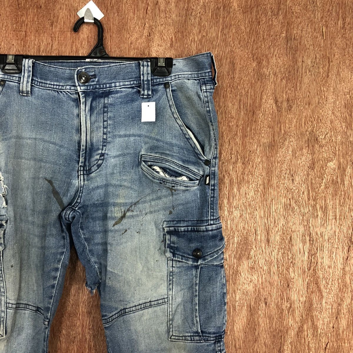 Japanese Brand DLL Tora Blue Multipocket Denim Jeans Pants #2121 Size US 35 - 5 Thumbnail