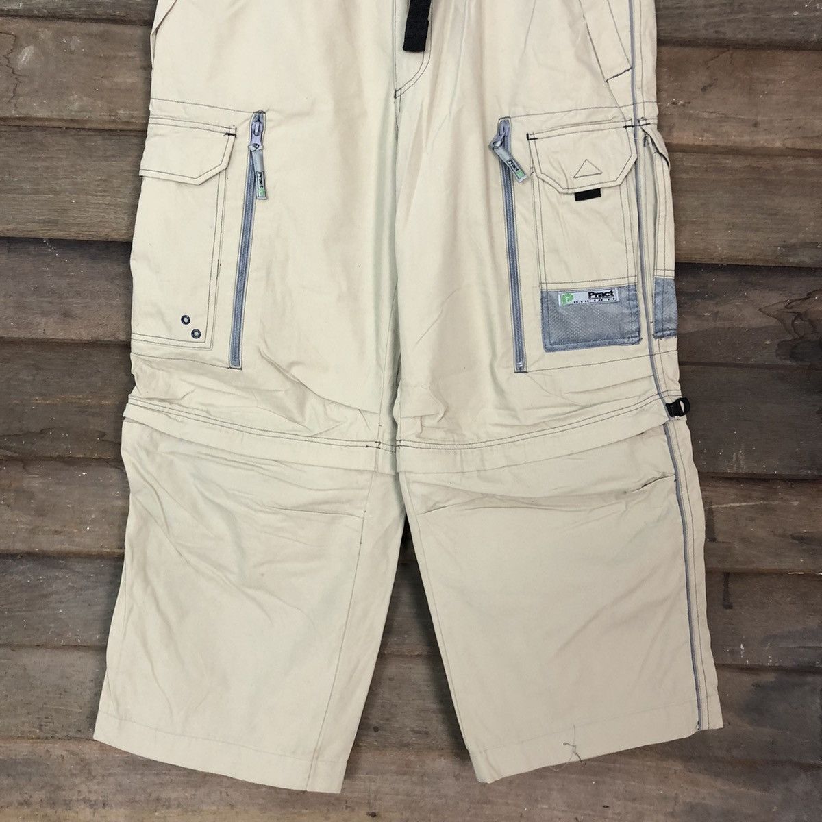 Japanese Brand Pract Cream Multipocket utility Cargo Pants #3425 Size US 32 / EU 48 - 3 Thumbnail