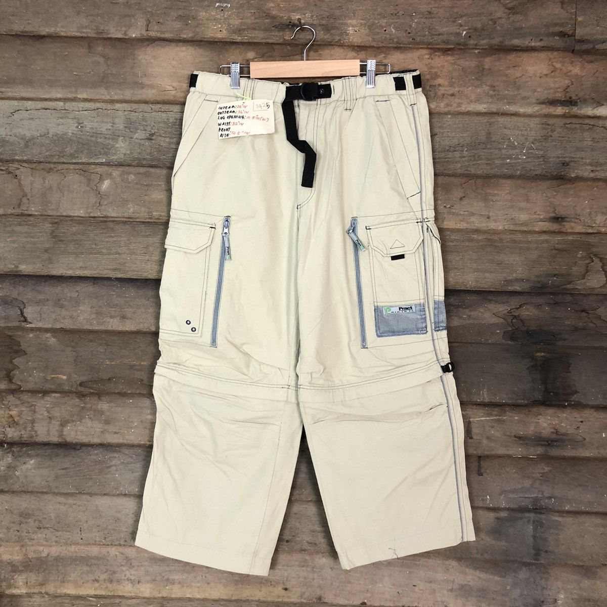 Japanese Brand Pract Cream Multipocket utility Cargo Pants #3425 Size US 32 / EU 48 - 1 Thumbnail