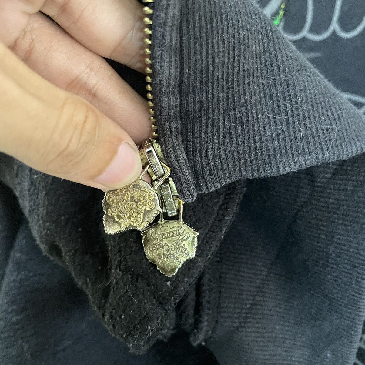 Christian Audigier × Ed Hardy 💥 ED HARDY SKULL ANGLE SWAROVSKI HOODIE Size US L / EU 52-54 / 3 - 10 Thumbnail