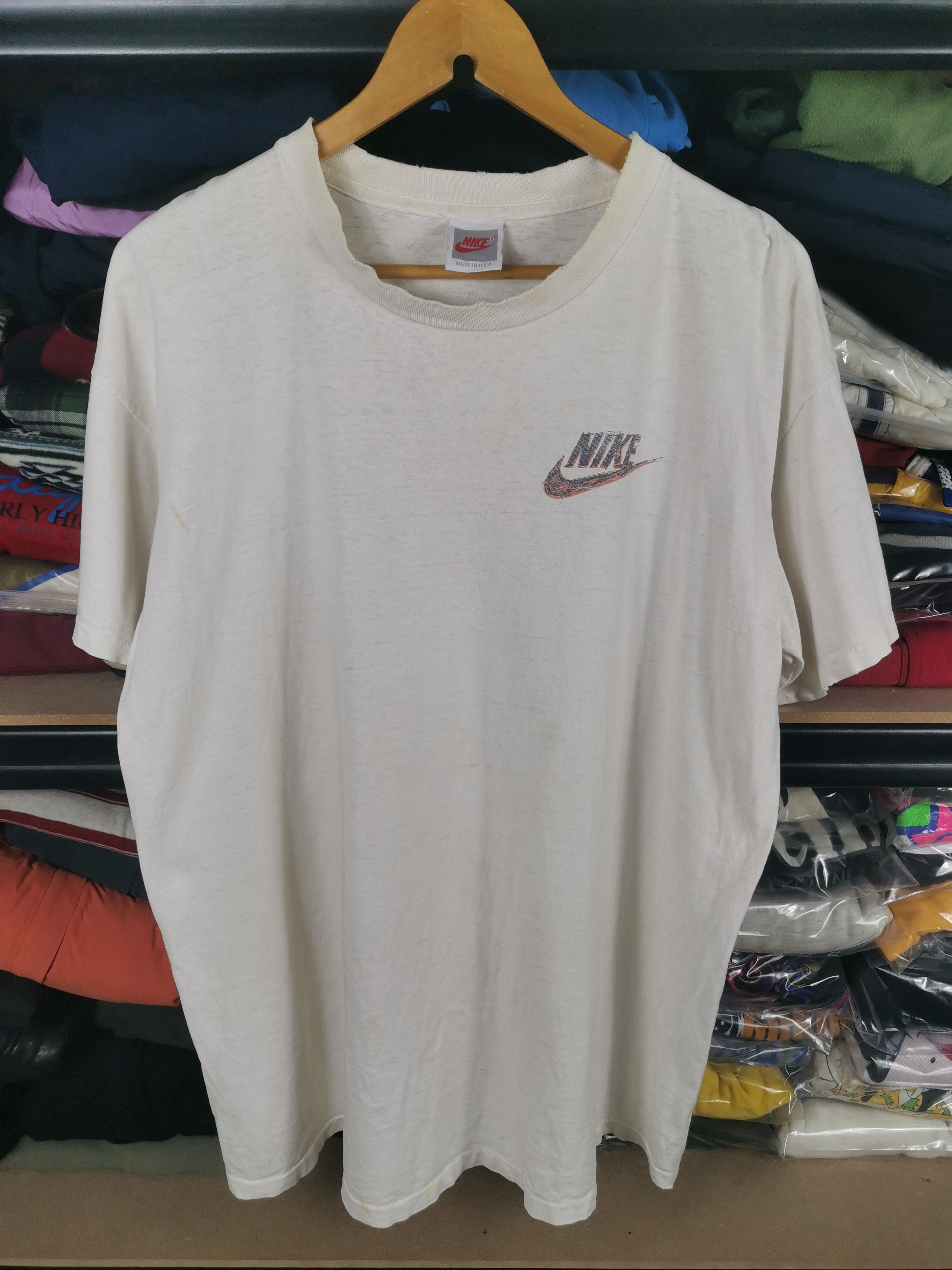 Nike Vintage 80s/90s Nike Kick Butt Grey Tag Distressed Tshirt Size US XL / EU 56 / 4 - 2 Thumbnail