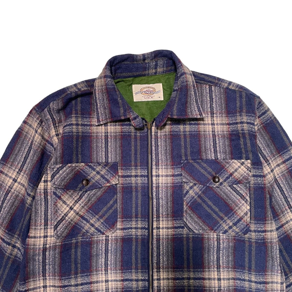 Flannel × Hysteric Glamour × Japanese Brand 💥 80s SINGLE TRACKMIND ZIPPER FLANNEL JACKET Size US M / EU 48-50 / 2 - 4 Thumbnail