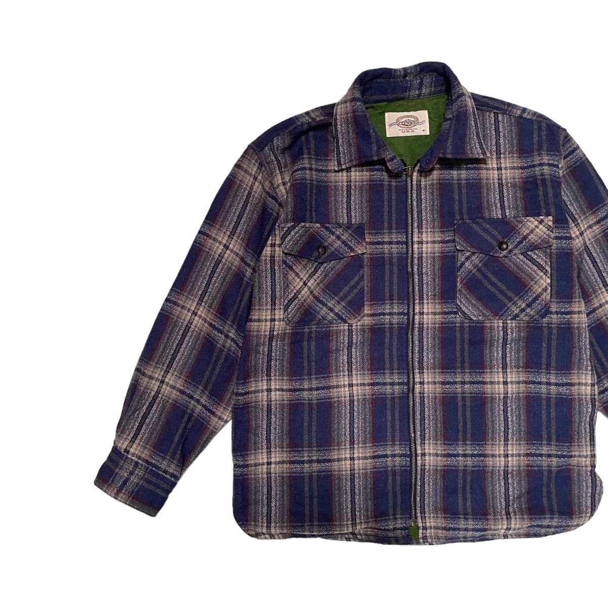 Flannel × Hysteric Glamour × Japanese Brand 💥 80s SINGLE TRACKMIND ZIPPER FLANNEL JACKET Size US M / EU 48-50 / 2 - 2 Thumbnail