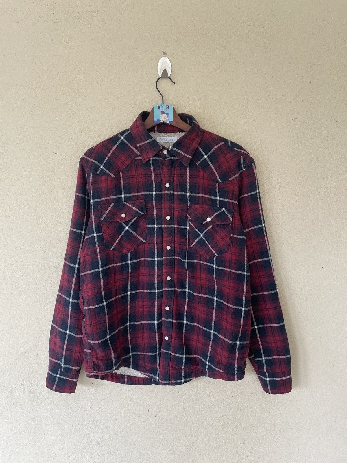 Flannel × Japanese Brand SUFFUSE PEARL BUTTON SNAP SHEARLING FLANNEL Size US M / EU 48-50 / 2 - 1 Thumbnail