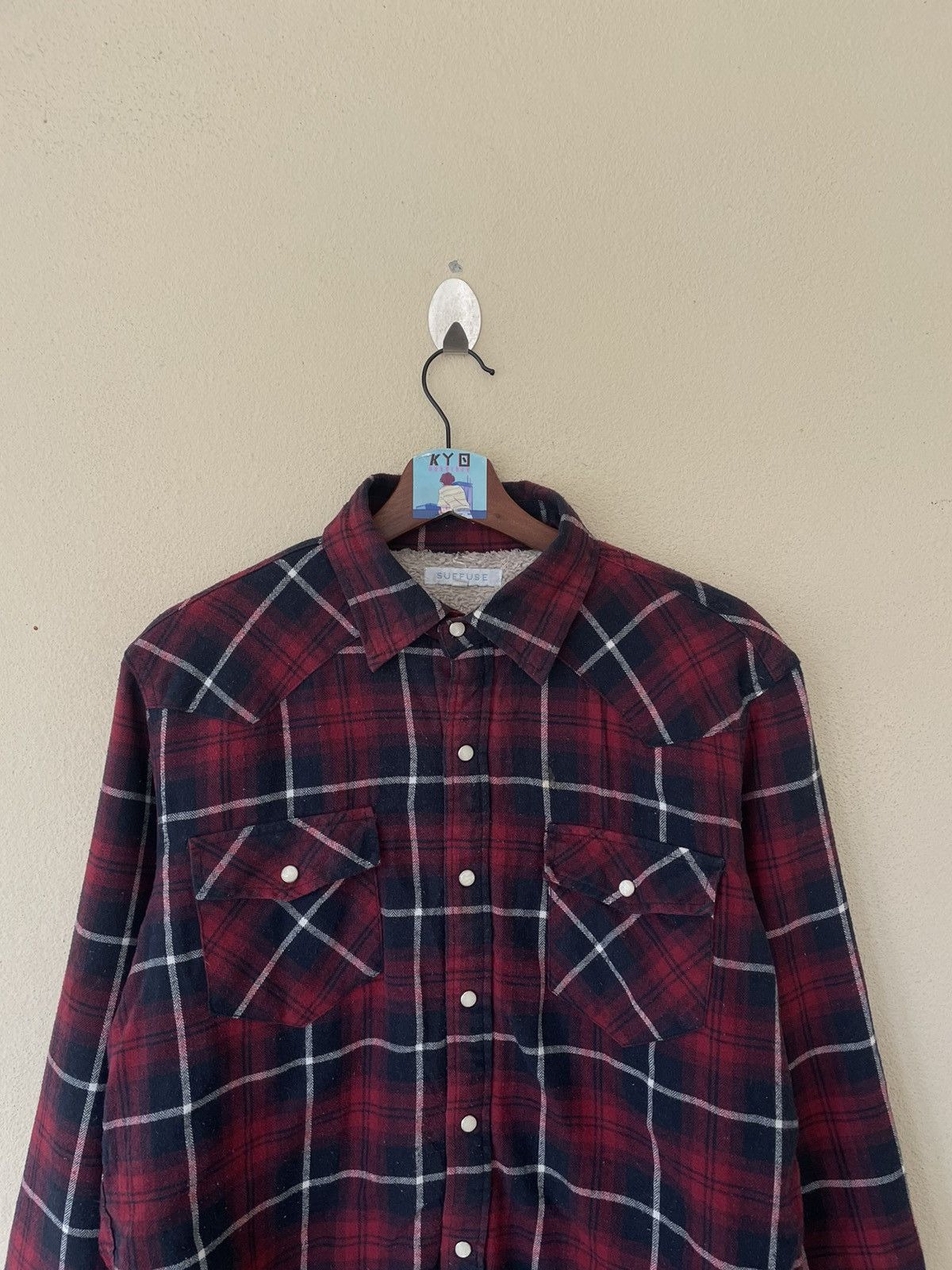 Flannel × Japanese Brand SUFFUSE PEARL BUTTON SNAP SHEARLING FLANNEL Size US M / EU 48-50 / 2 - 3 Thumbnail