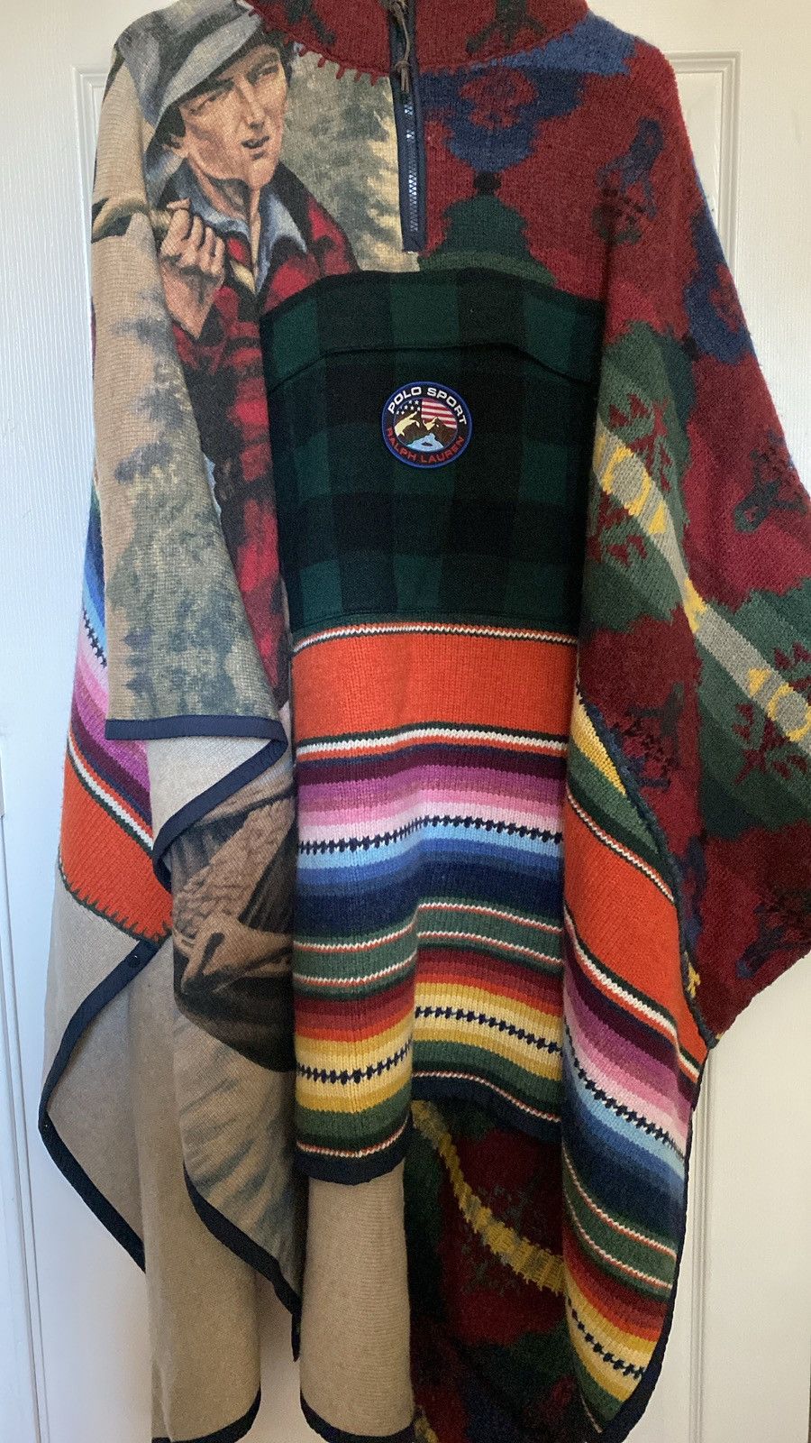 Polo Ralph Lauren Polo Ralph Lauren Patchwork Hooded Poncho | Grailed