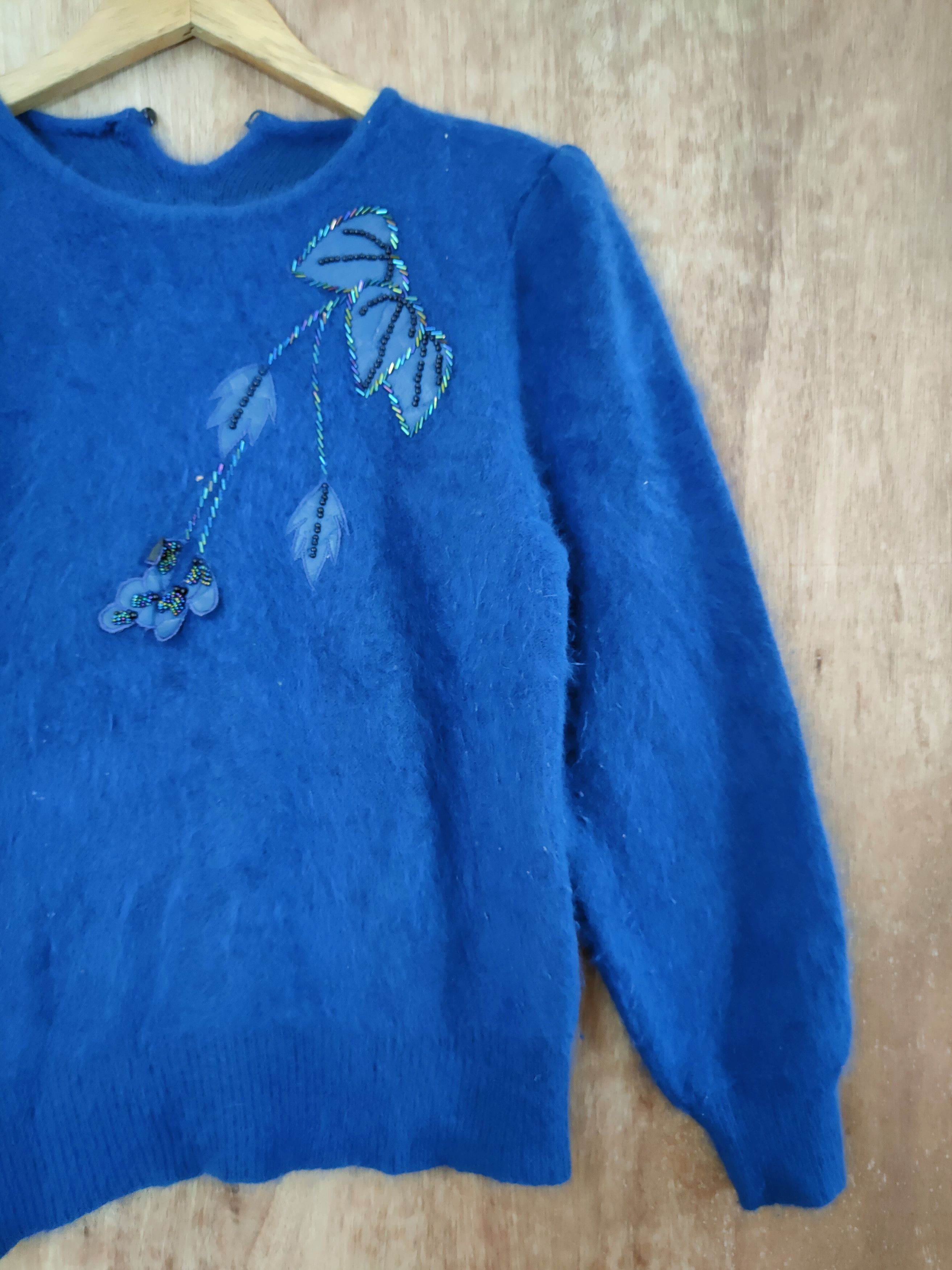Homespun Knitwear × Japanese Brand × Vintage Japan mohair fur shag shaggy streetwear winter #46-588 Size S / US 4 / IT 40 - 3 Thumbnail