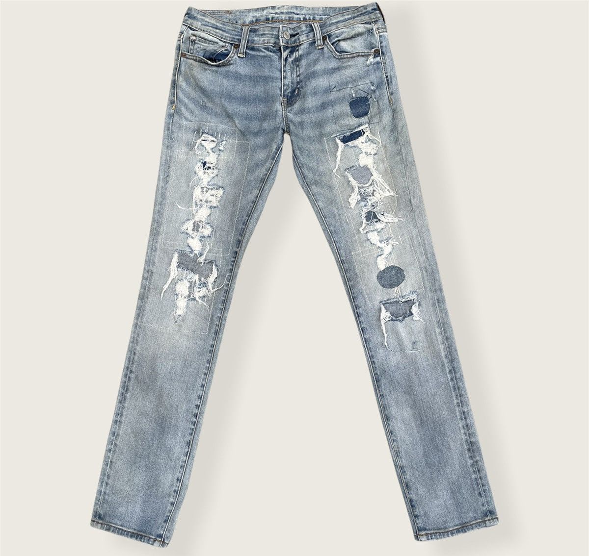 DISSTRESSED STRECH DENIM BY RALPH LAUREN