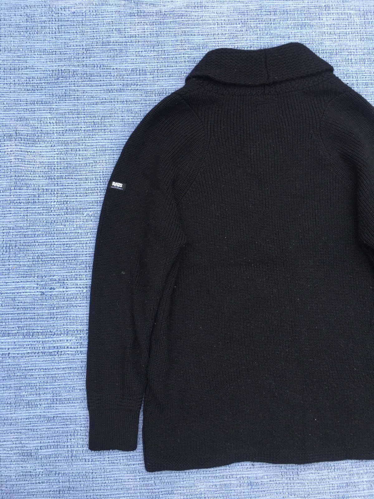 Japanese Brand Rats Shawl Collar Wool Knit Cardigan - Black Size US M / EU 48-50 / 2 - 9 Thumbnail