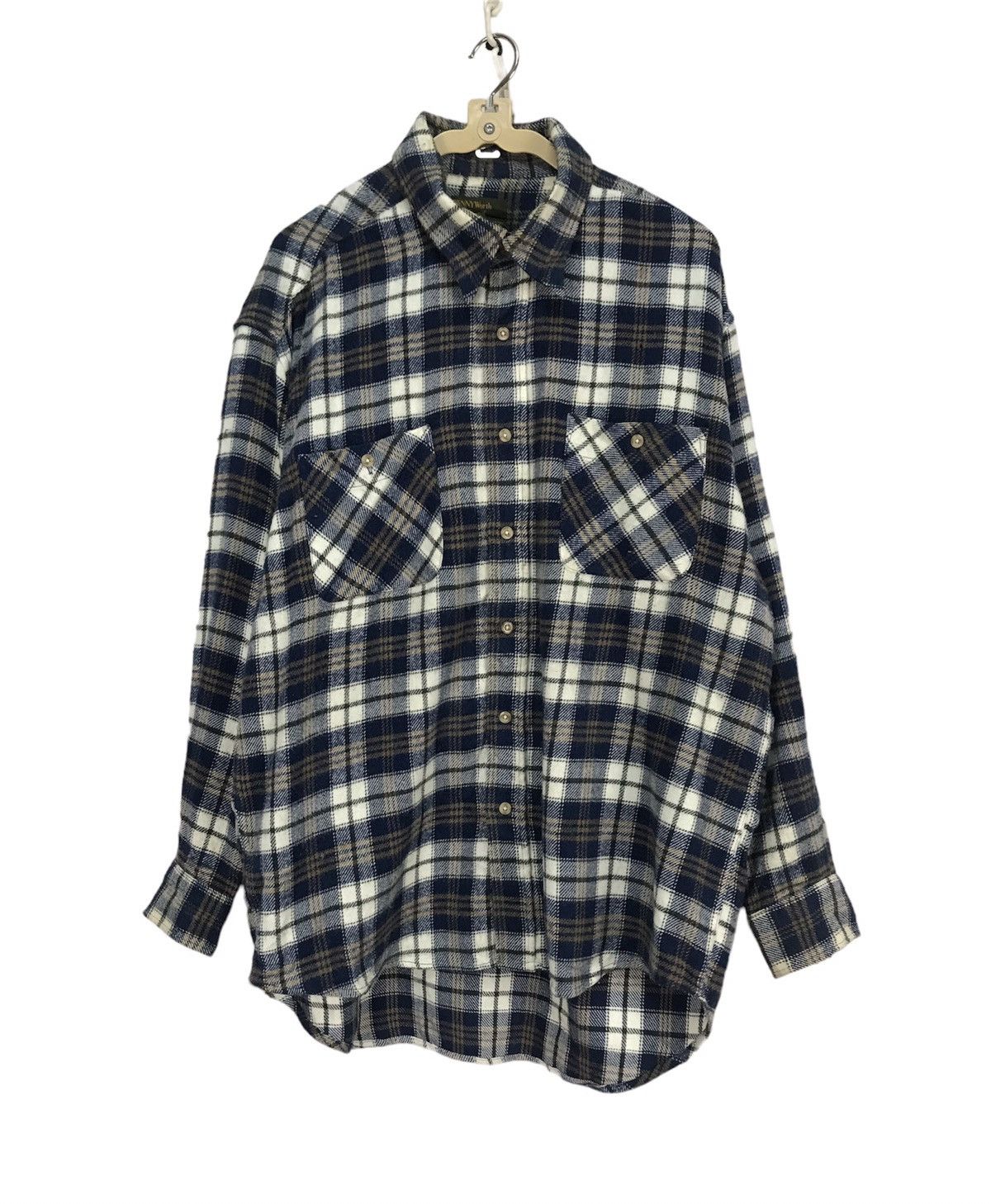 Flannel × Japanese Brand × Vintage Vintage penny worth wool flannel shirt Size US XL / EU 56 / 4 - 1 Thumbnail