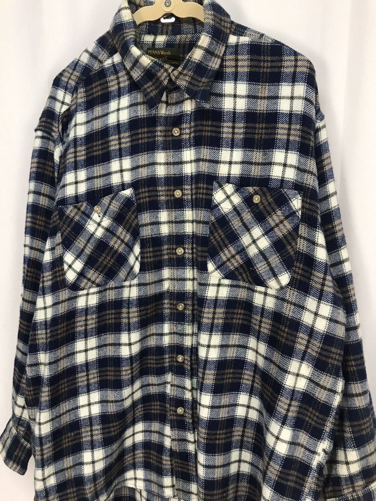 Flannel × Japanese Brand × Vintage Vintage penny worth wool flannel shirt Size US XL / EU 56 / 4 - 5 Thumbnail