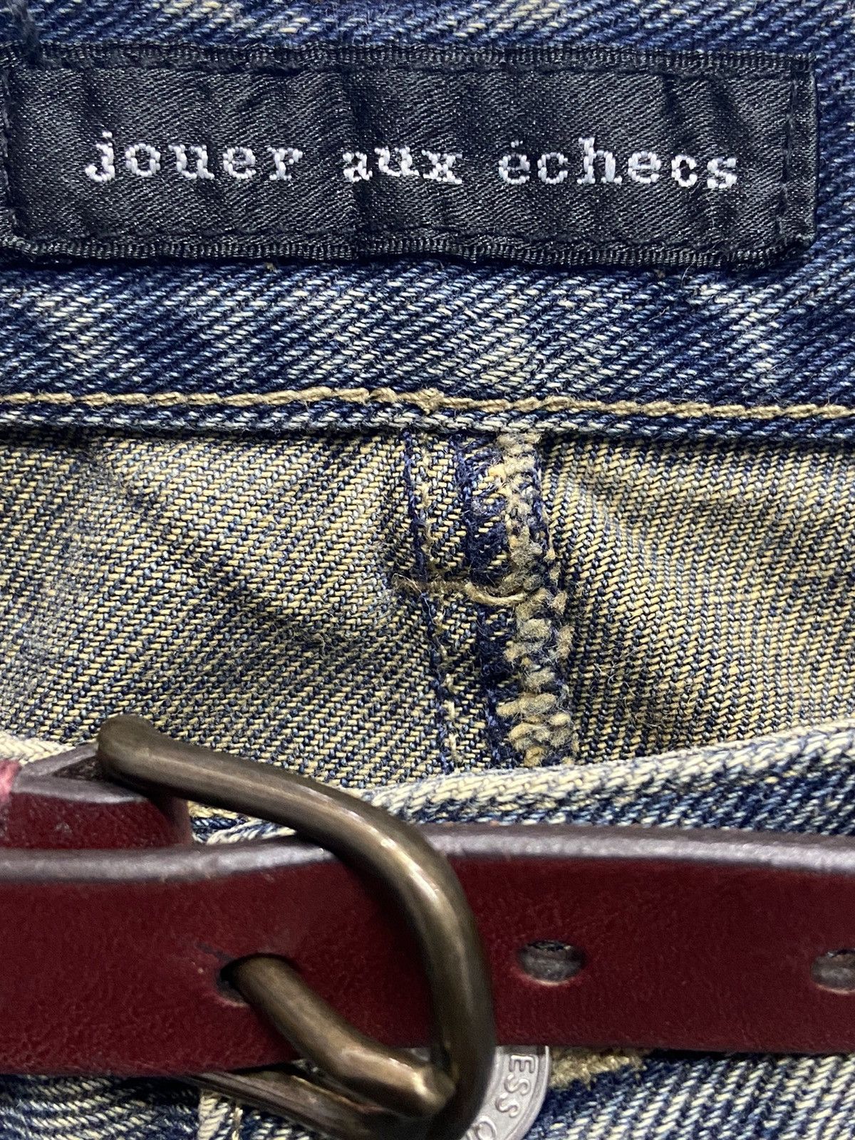 Hysteric Glamour × Japanese Brand × Vintage Vintage Jouer Aux Echecs Patchwork Cargo Flared With Belt Size US 28 / EU 44 - 14 Thumbnail