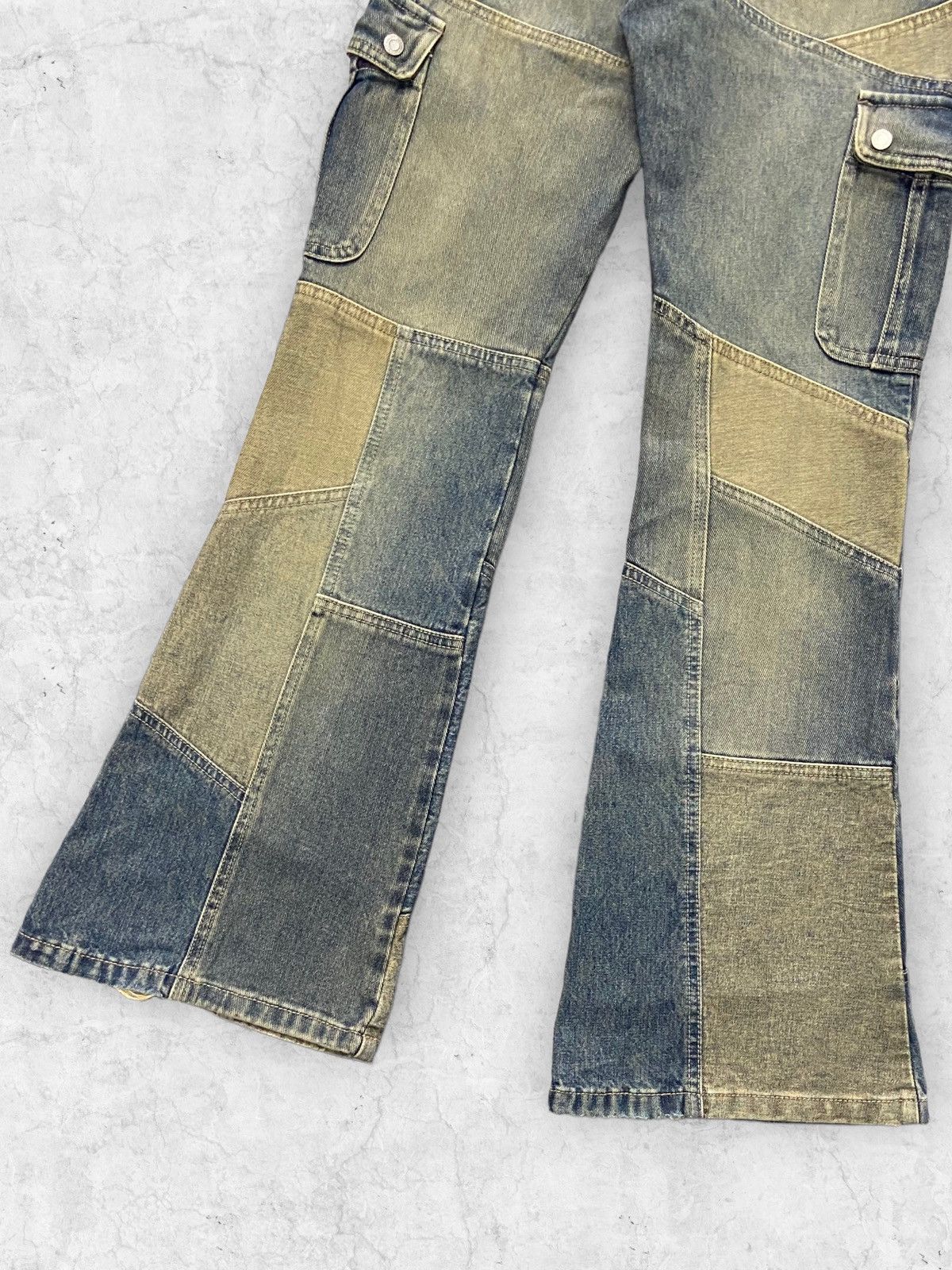 Hysteric Glamour × Japanese Brand × Vintage Vintage Jouer Aux Echecs Patchwork Cargo Flared With Belt Size US 28 / EU 44 - 13 Thumbnail