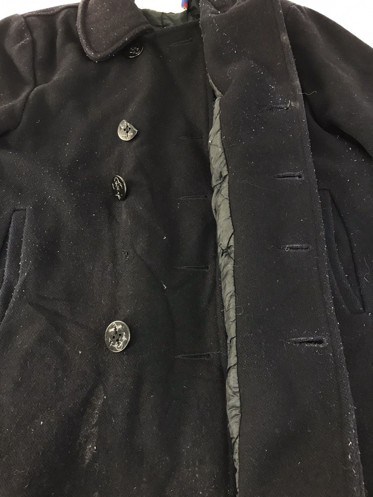 Schott × Vintage 90s Schott US 740N Padded Button Double Breasted Pea Jacket Size US L / EU 52-54 / 3 - 3 Thumbnail