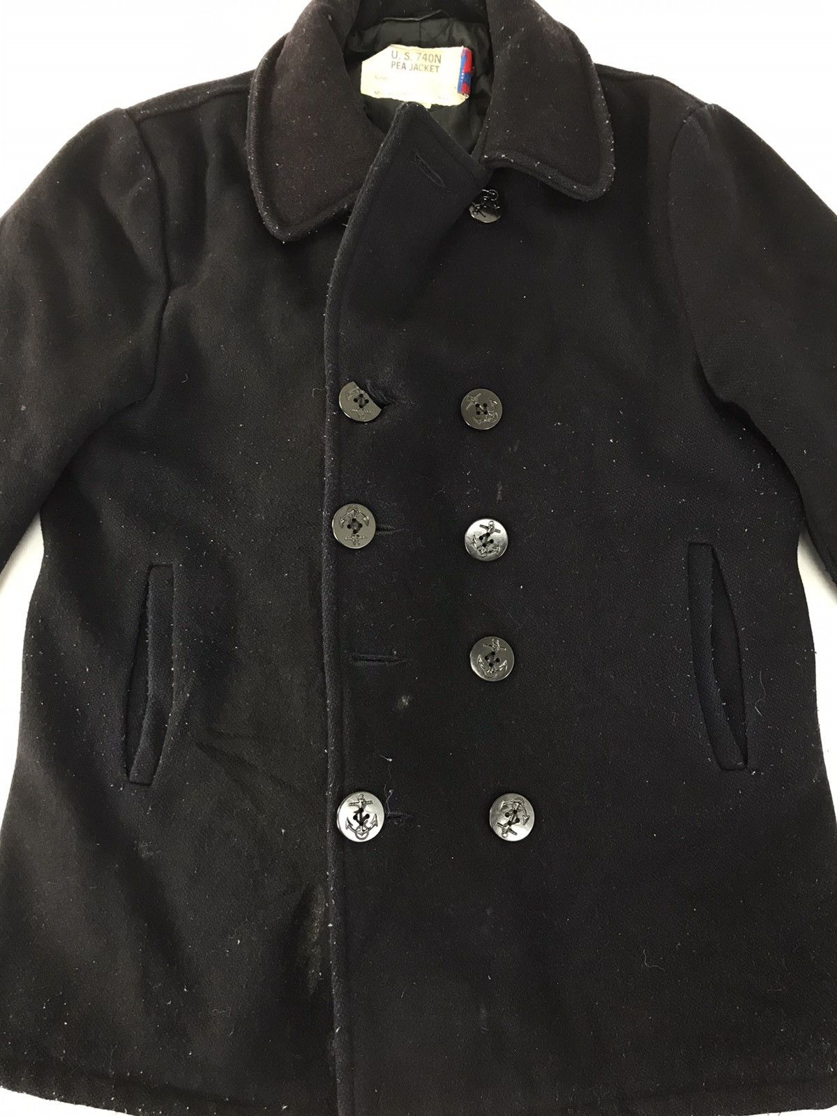 Schott × Vintage 90s Schott US 740N Padded Button Double Breasted Pea Jacket Size US L / EU 52-54 / 3 - 2 Thumbnail