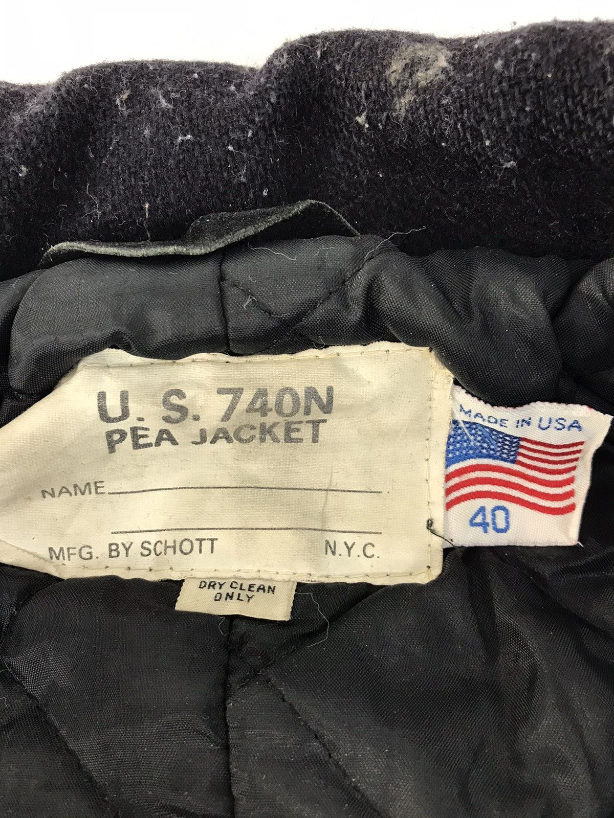 Schott × Vintage 90s Schott US 740N Padded Button Double Breasted Pea Jacket Size US L / EU 52-54 / 3 - 5 Thumbnail