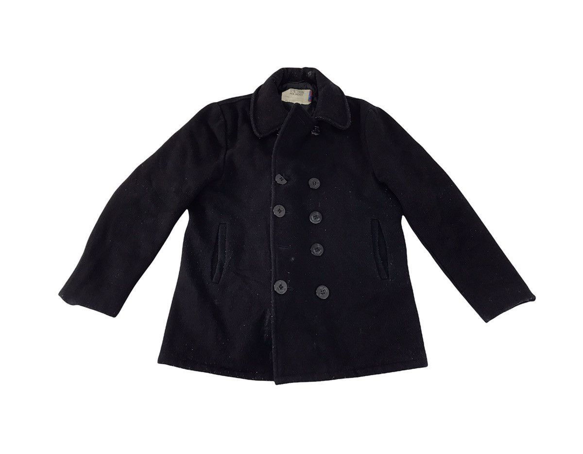 Schott × Vintage 90s Schott US 740N Padded Button Double Breasted Pea Jacket Size US L / EU 52-54 / 3 - 1 Thumbnail