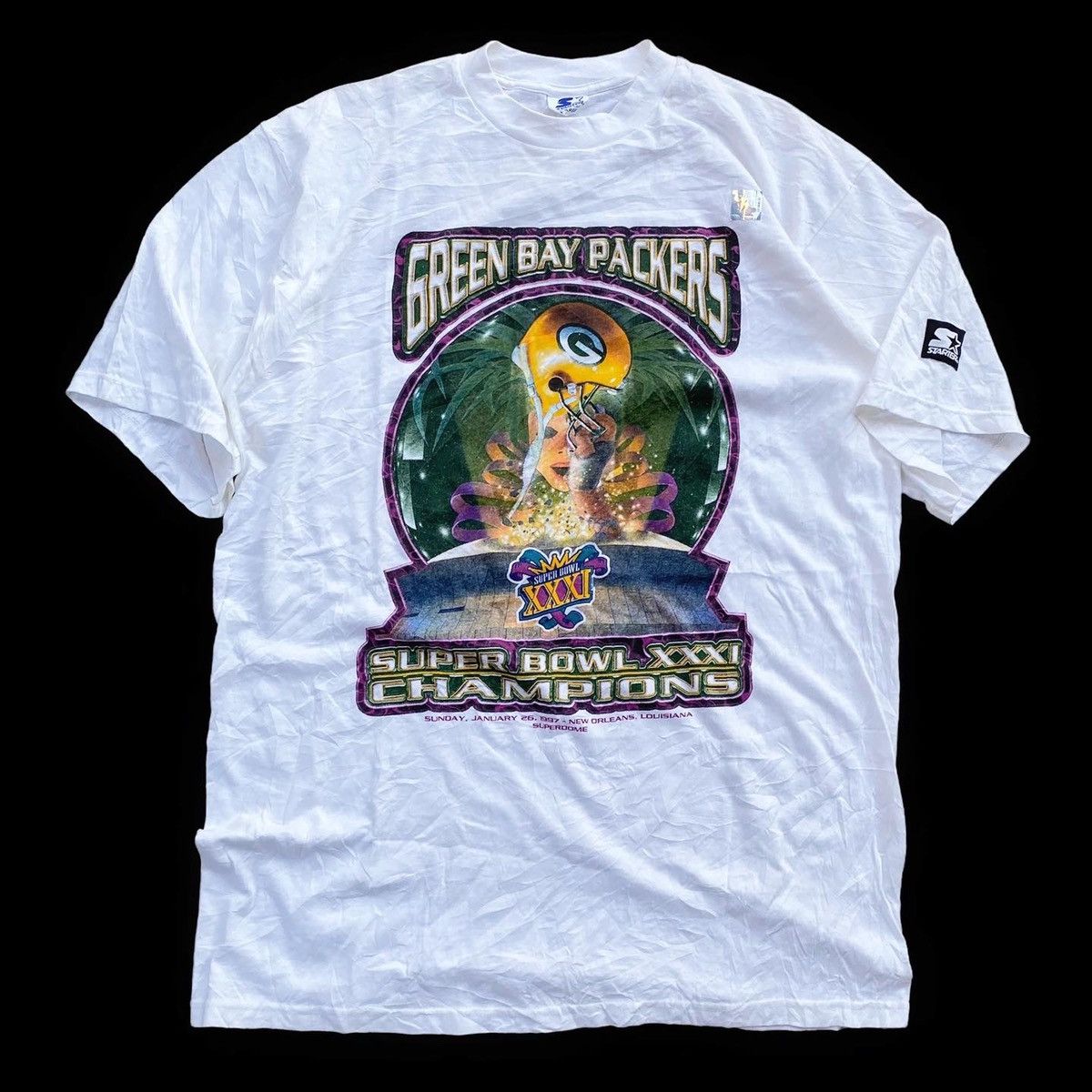 Starter 1997 Packers Super Bowl XXXI Winner Tees Size US XL / EU 56 / 4 - 2 Thumbnail