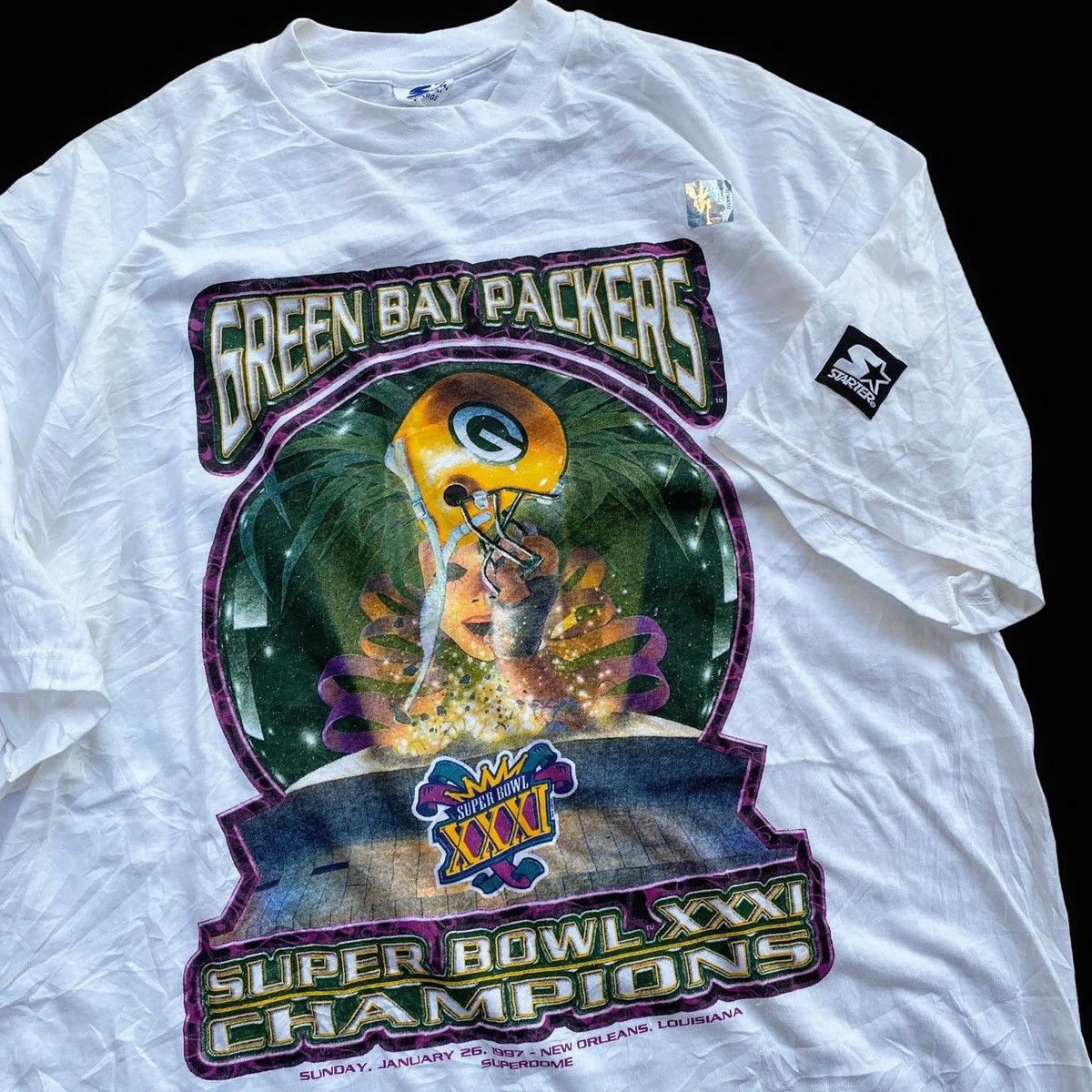 Starter 1997 Packers Super Bowl XXXI Winner Tees Size US XL / EU 56 / 4 - 1 Thumbnail