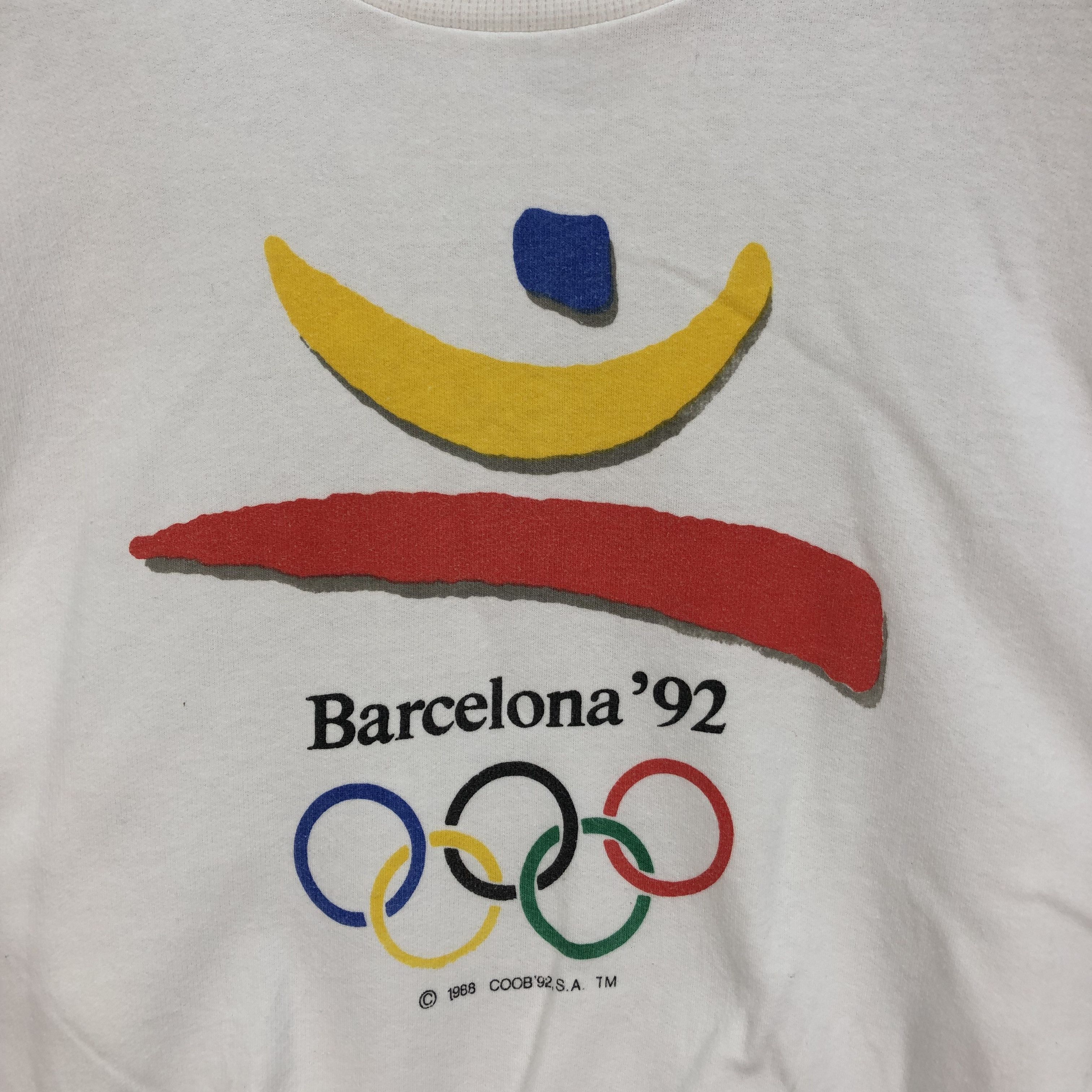 USA Olympics VINTAGE OLYMPICS BARCELONA '92 WHITE SWEATSHIRTS #5109-32 Size US M / EU 48-50 / 2 - 3 Thumbnail