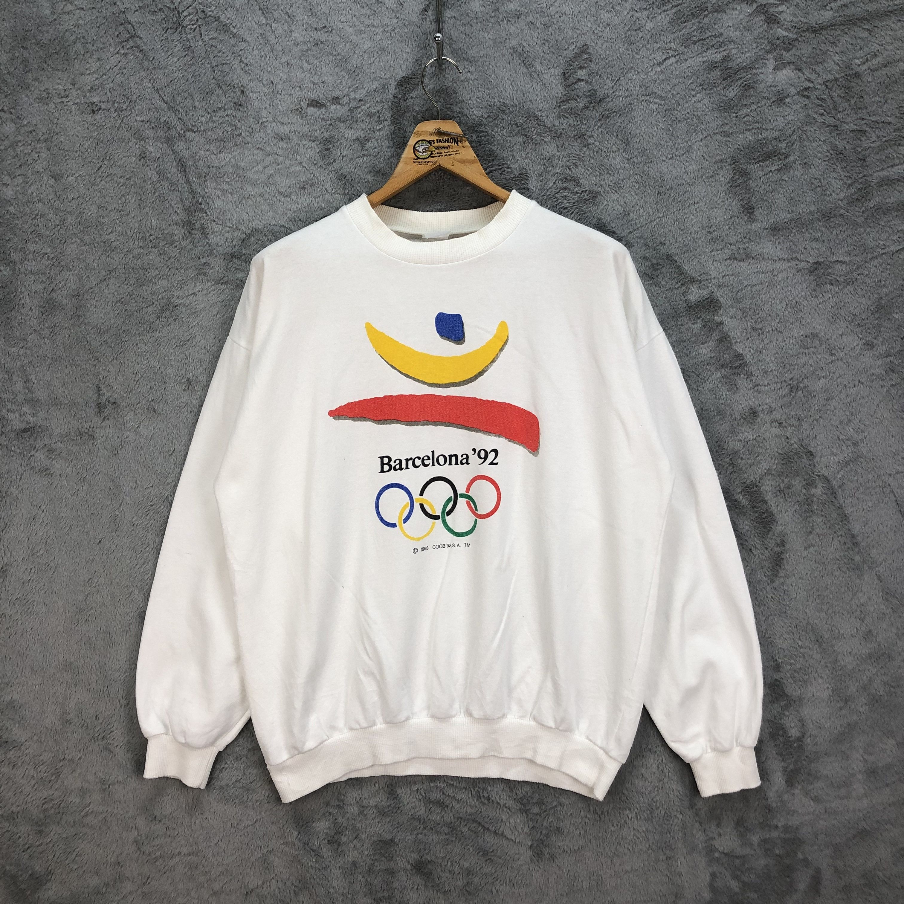 USA Olympics VINTAGE OLYMPICS BARCELONA '92 WHITE SWEATSHIRTS #5109-32 Size US M / EU 48-50 / 2 - 1 Thumbnail