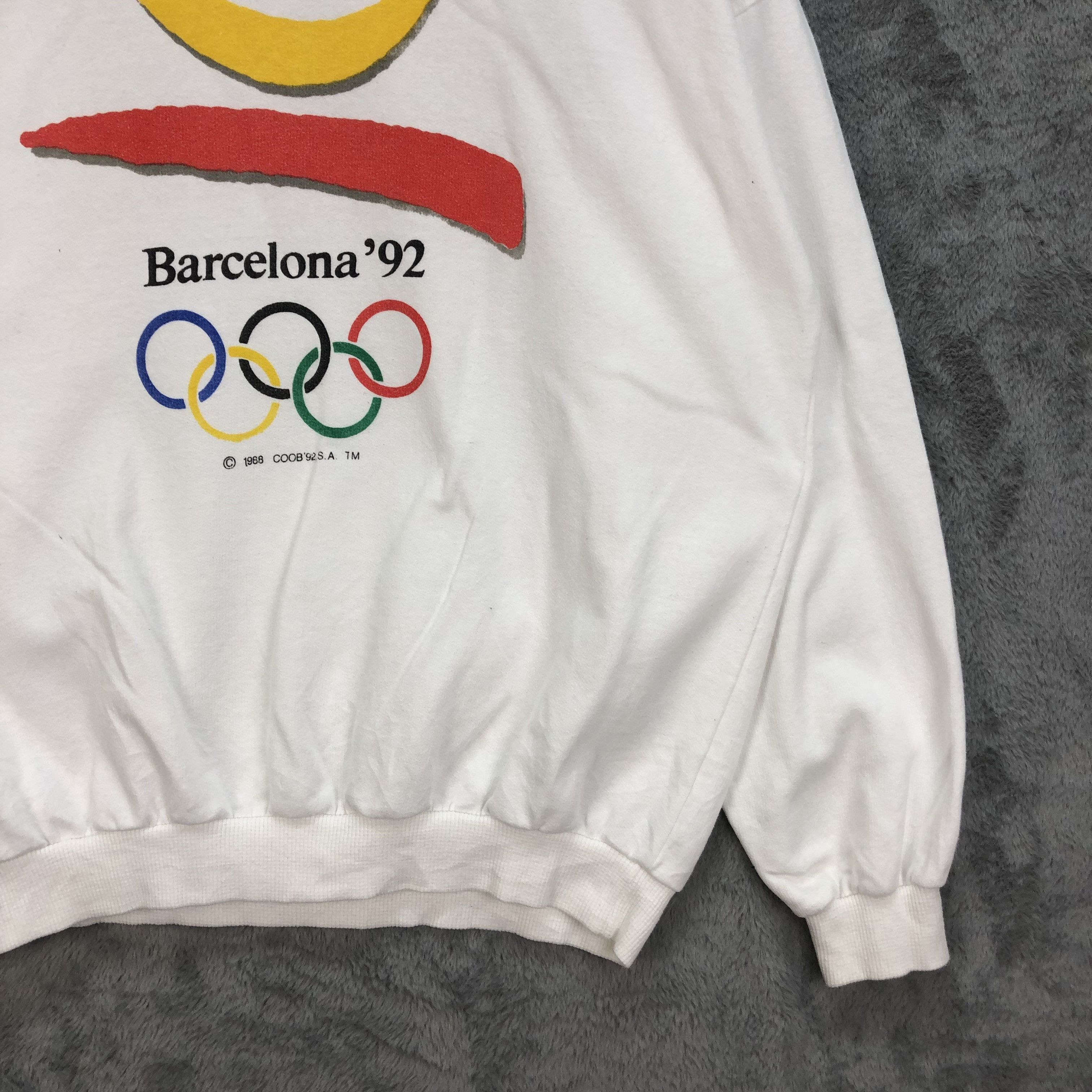 USA Olympics VINTAGE OLYMPICS BARCELONA '92 WHITE SWEATSHIRTS #5109-32 Size US M / EU 48-50 / 2 - 6 Thumbnail