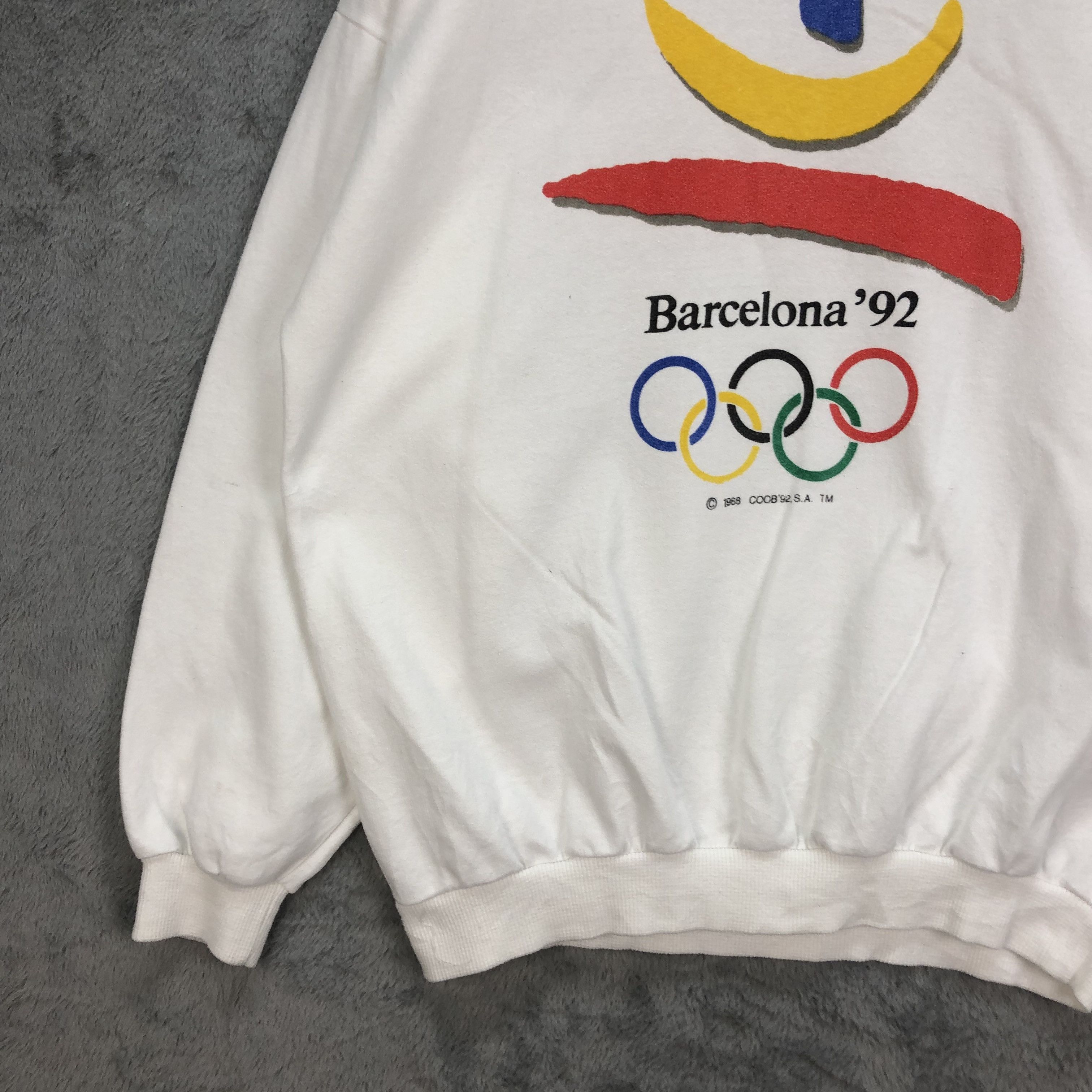 USA Olympics VINTAGE OLYMPICS BARCELONA '92 WHITE SWEATSHIRTS #5109-32 Size US M / EU 48-50 / 2 - 5 Thumbnail