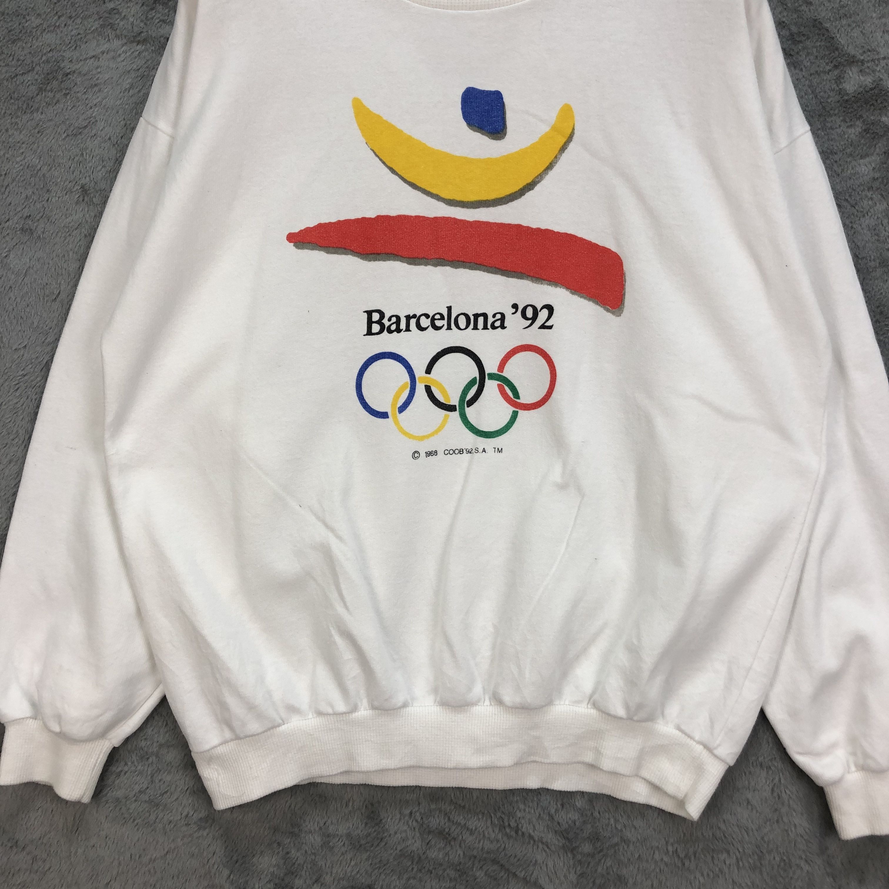 USA Olympics VINTAGE OLYMPICS BARCELONA '92 WHITE SWEATSHIRTS #5109-32 Size US M / EU 48-50 / 2 - 4 Thumbnail