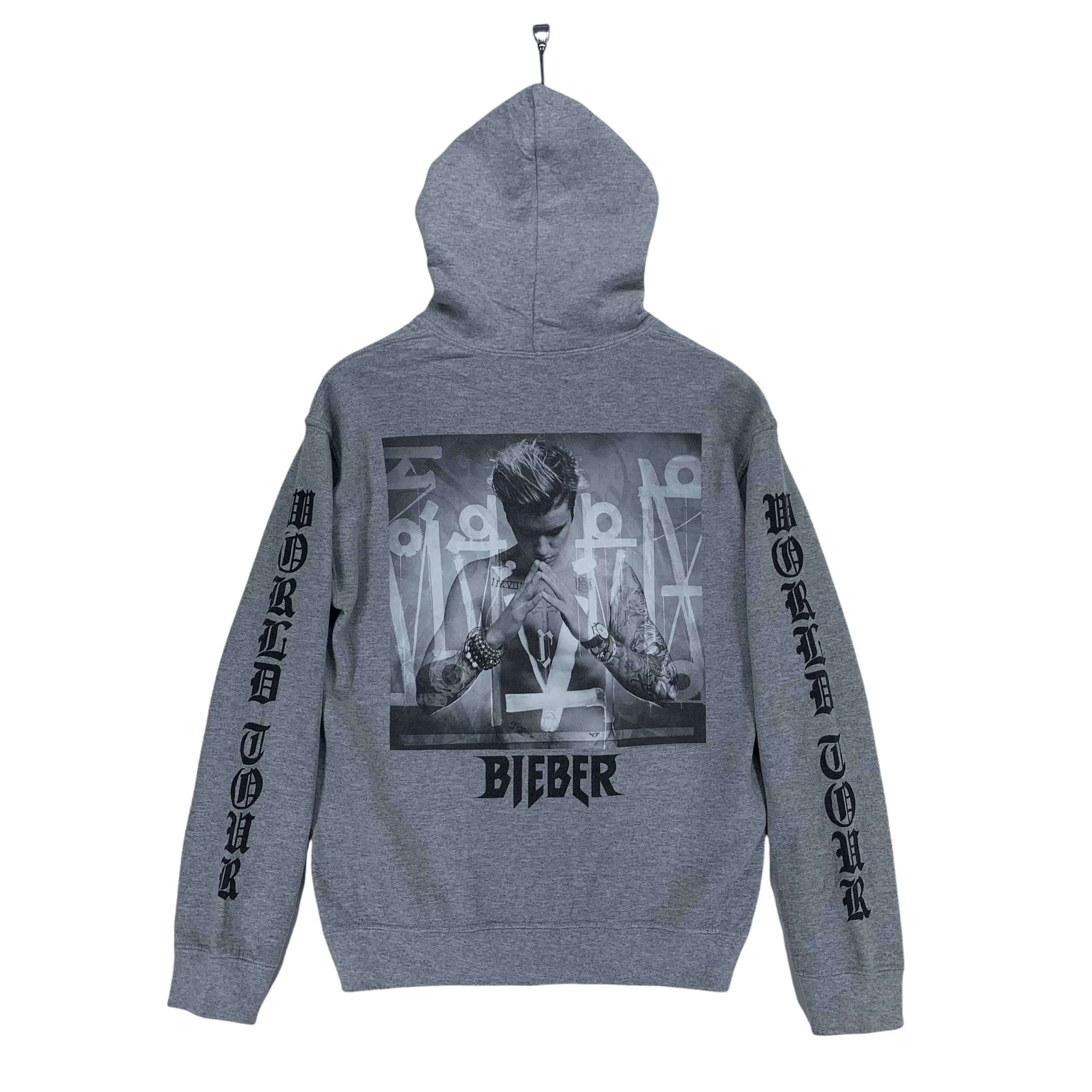 Gildan Y2K Justin Bieber Back & Sleeve Big Logo Hoodies #3439-122 Size US S / EU 44-46 / 1 - 1 Thumbnail