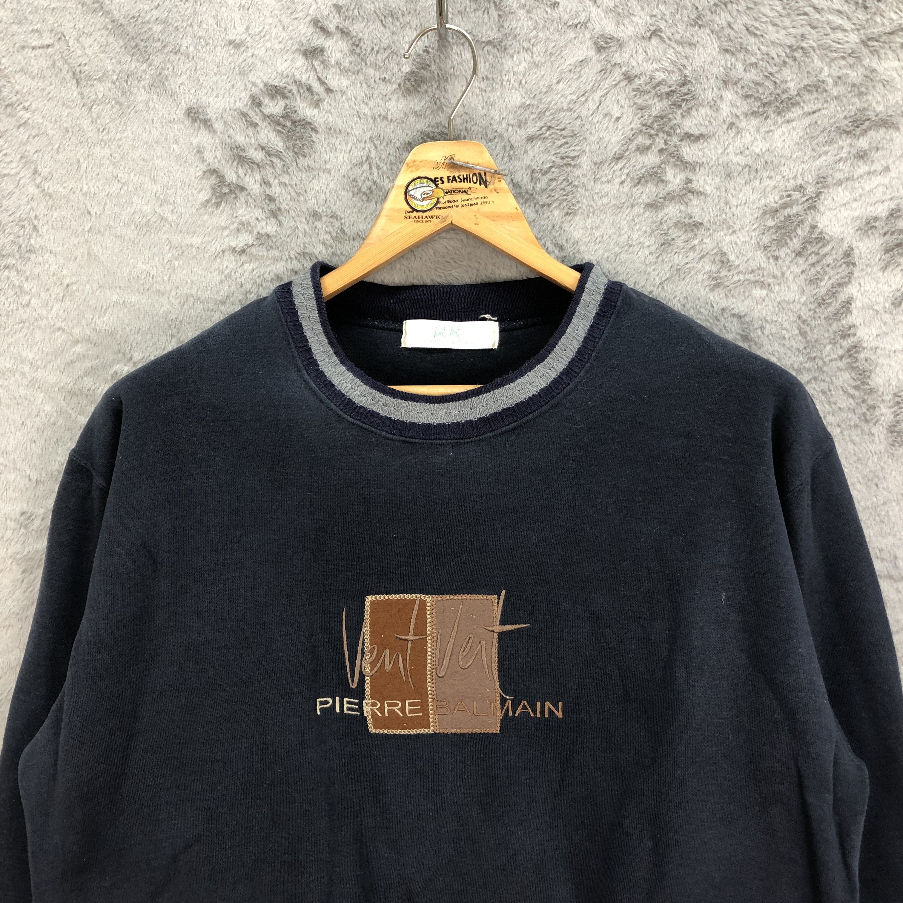 Japanese Brand VENT VENT PIERRE BALMAIN Embroidery Logo Sweatshirt #5014-25 Size US L / EU 52-54 / 3 - 2 Thumbnail