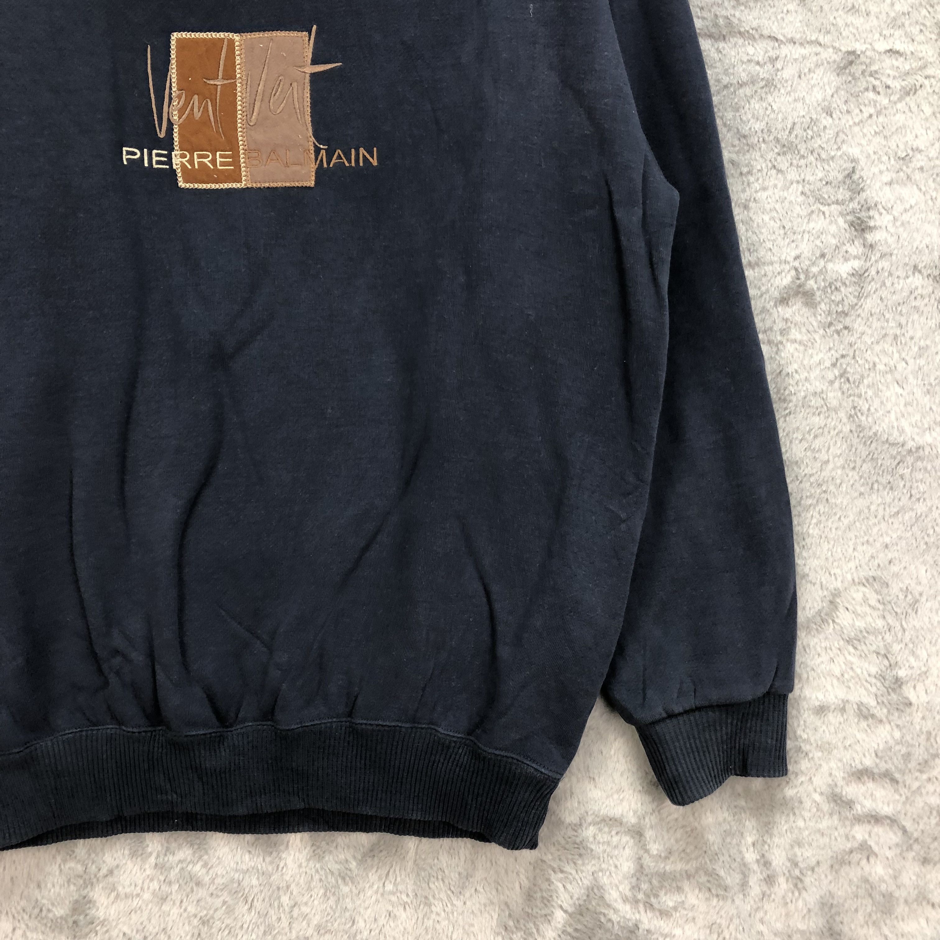 Japanese Brand VENT VENT PIERRE BALMAIN Embroidery Logo Sweatshirt #5014-25 Size US L / EU 52-54 / 3 - 6 Thumbnail