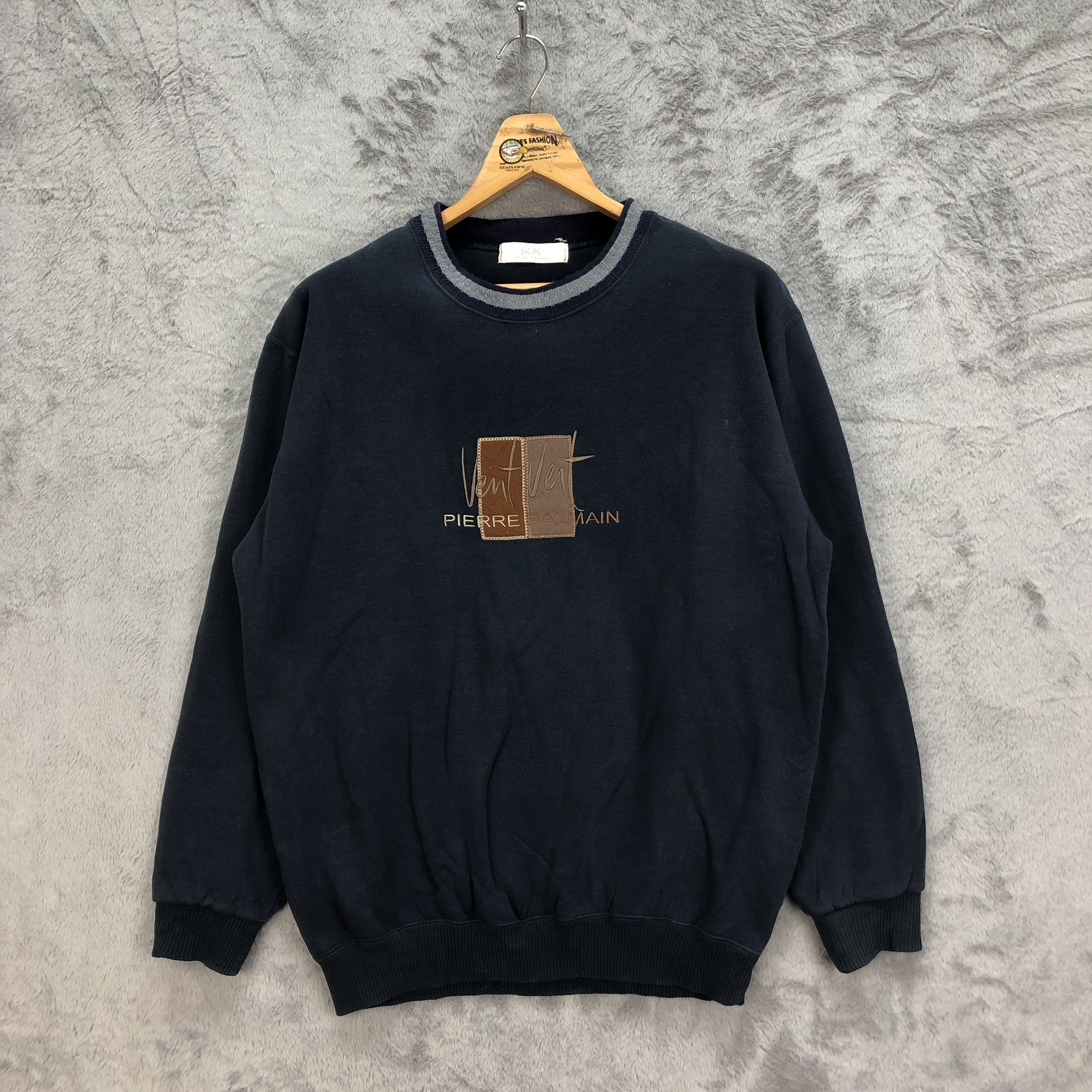 Japanese Brand VENT VENT PIERRE BALMAIN Embroidery Logo Sweatshirt #5014-25 Size US L / EU 52-54 / 3 - 1 Thumbnail