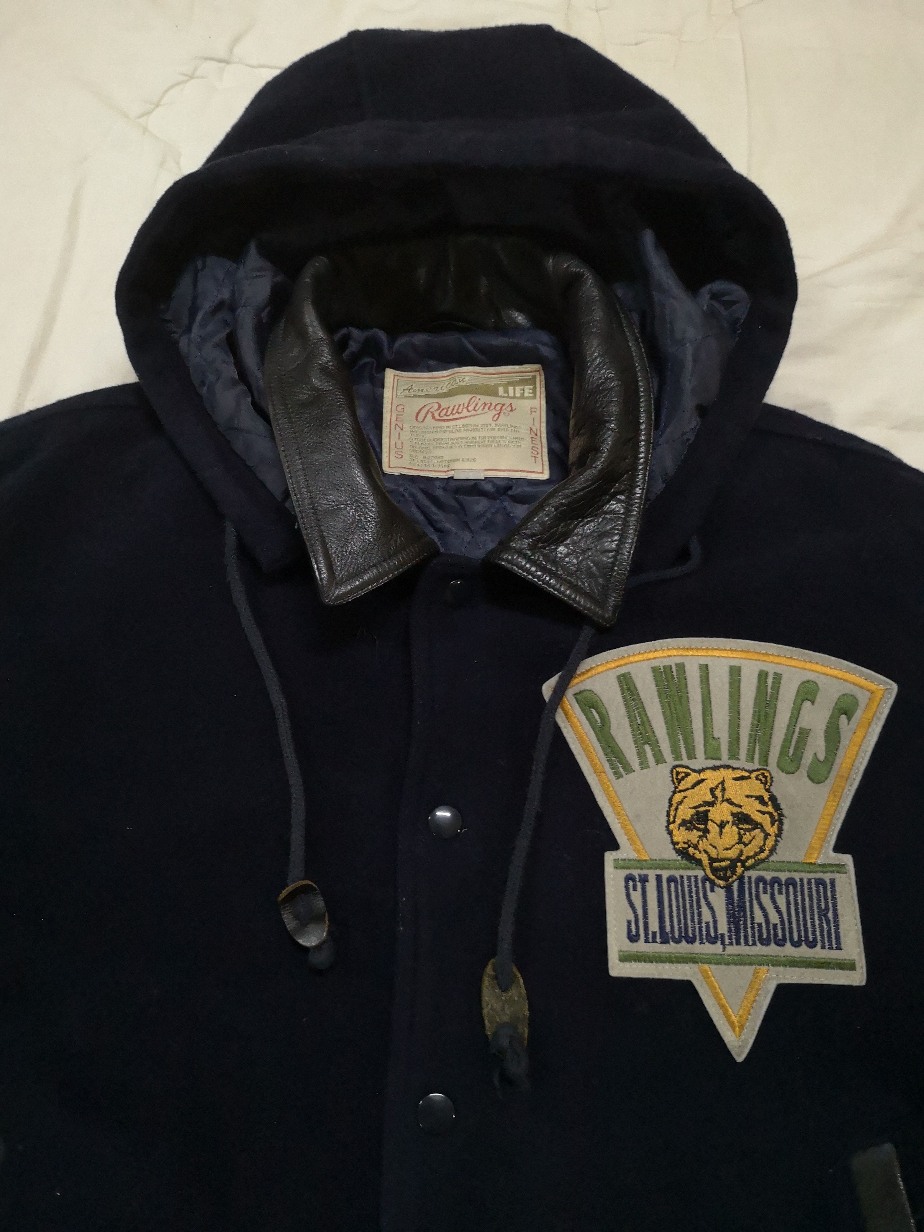 Vintage 🔥 Saint Louis Varsity Leather Jacket Size US M / EU 48-50 / 2 - 4 Thumbnail