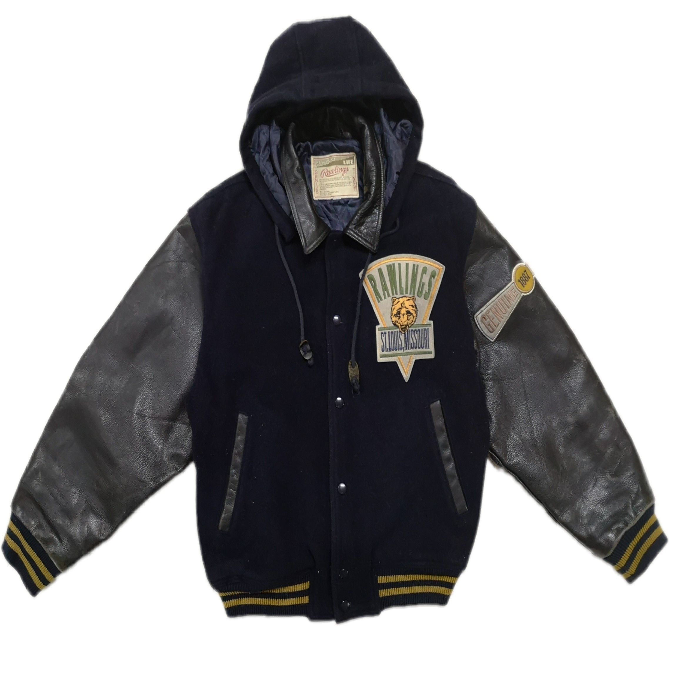 Vintage 🔥 Saint Louis Varsity Leather Jacket Size US M / EU 48-50 / 2 - 1 Thumbnail