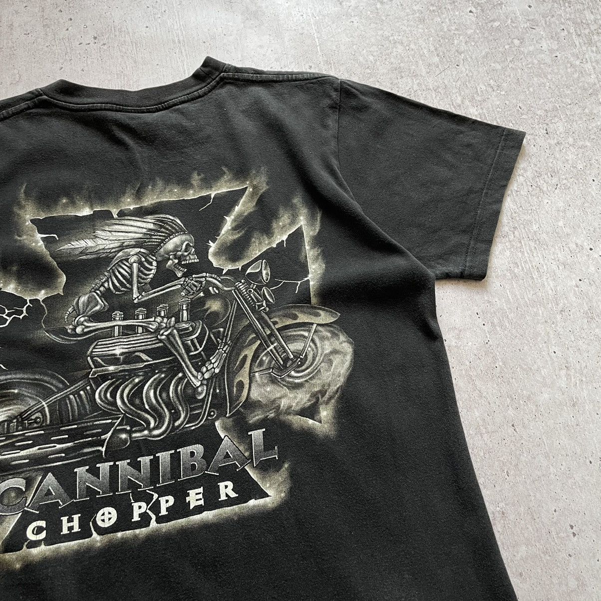 Vintage Cannibal chopper vintage tee movie skulls skeleton logo bike Size US M / EU 48-50 / 2 - 9 Thumbnail