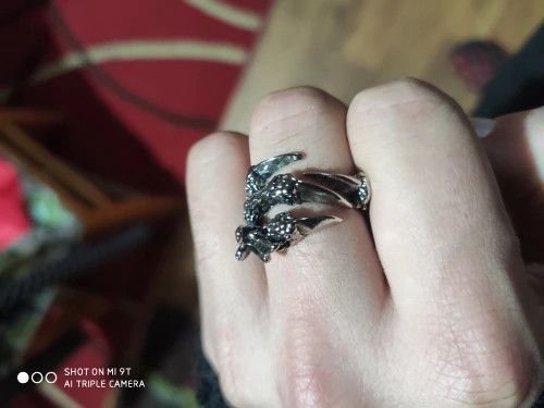 Handmade Dragon Claw Skull Ring Size ONE SIZE - 5 Thumbnail